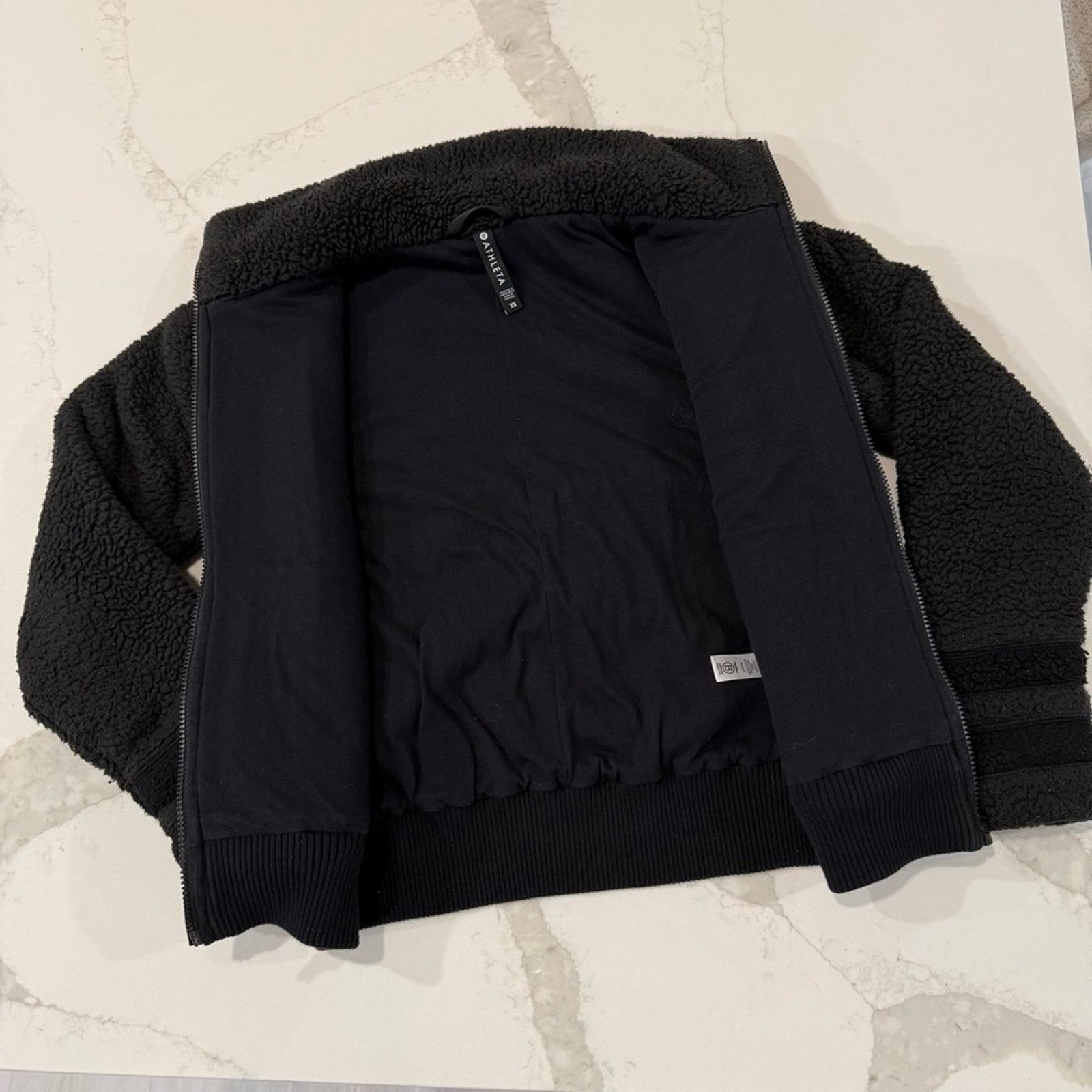 Athleta Athleta Willow Fleece Sherpa Bomber Jacket Women’s XS Black Size XS / US 0-2 / IT 36-38 - 12 Thumbnail
