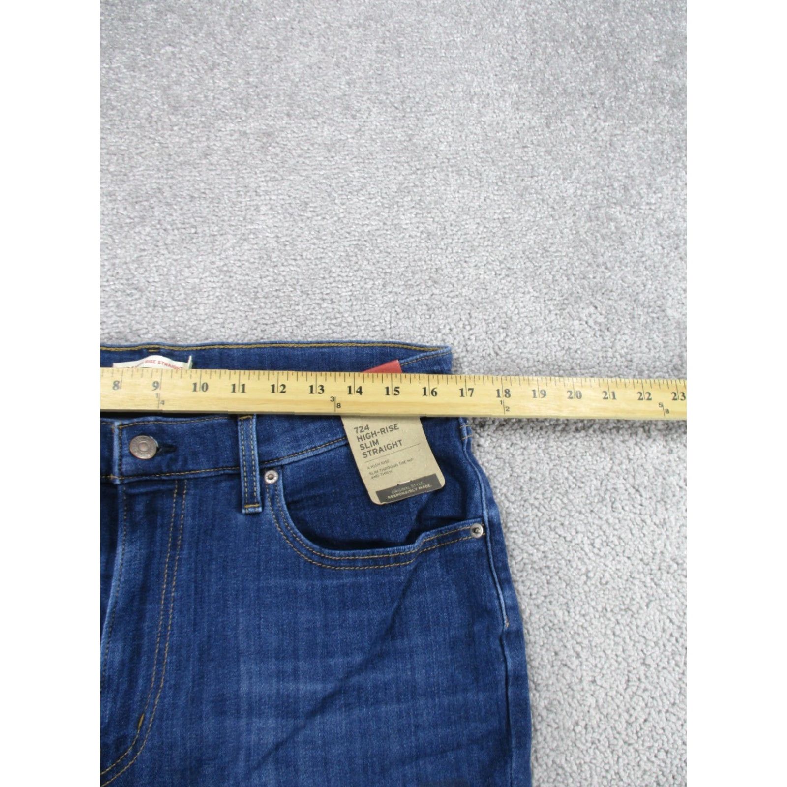 Levi's VINTAGE Levis 724 Jeans Womens 33 High Rise Slim Straight Denim NEW Size 24" / US 00 / IT 34 - 7 Thumbnail