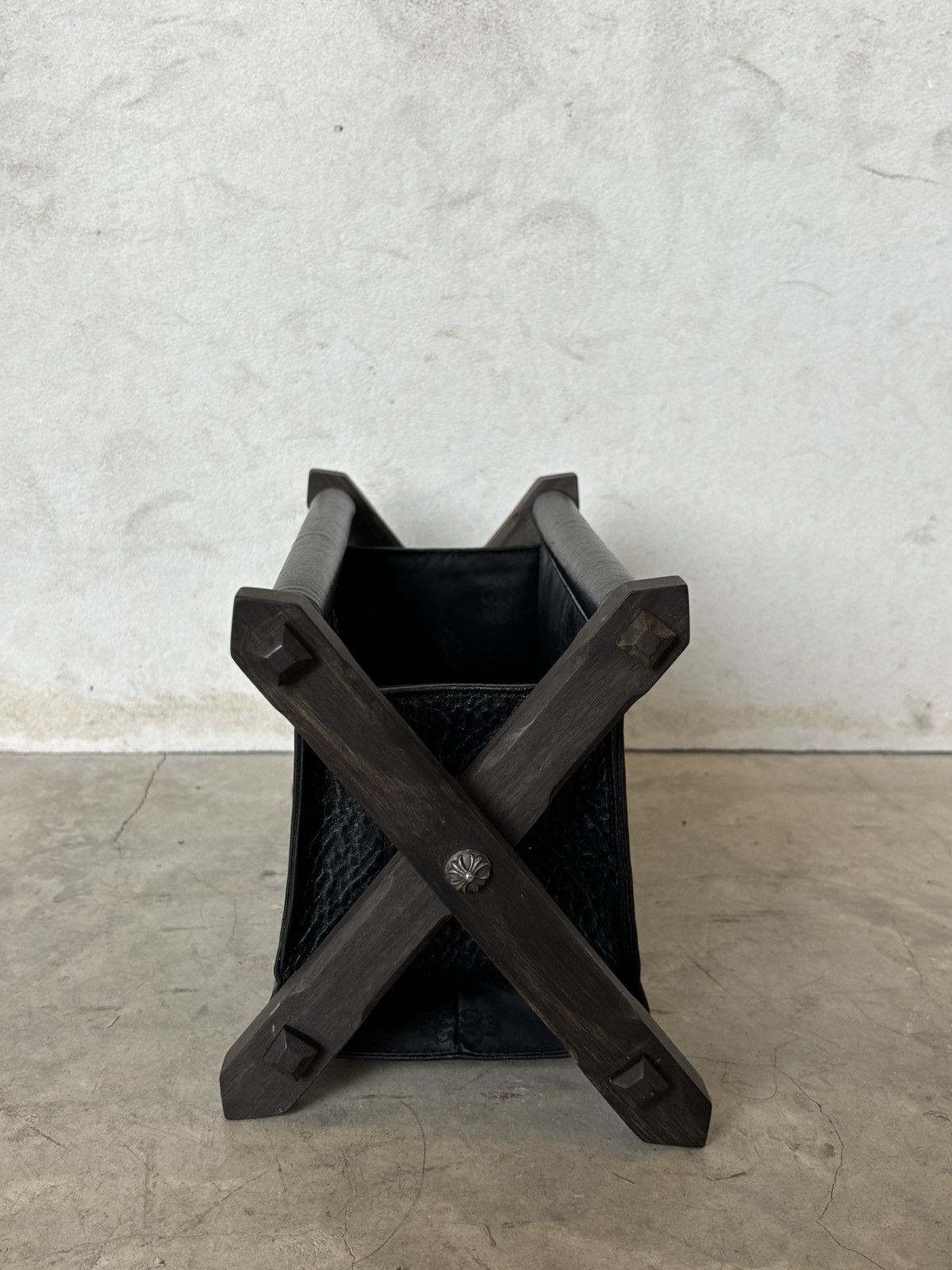 Chrome Hearts Ebony Wood & black leather rack full cross patches Size ONE SIZE - 3 Thumbnail