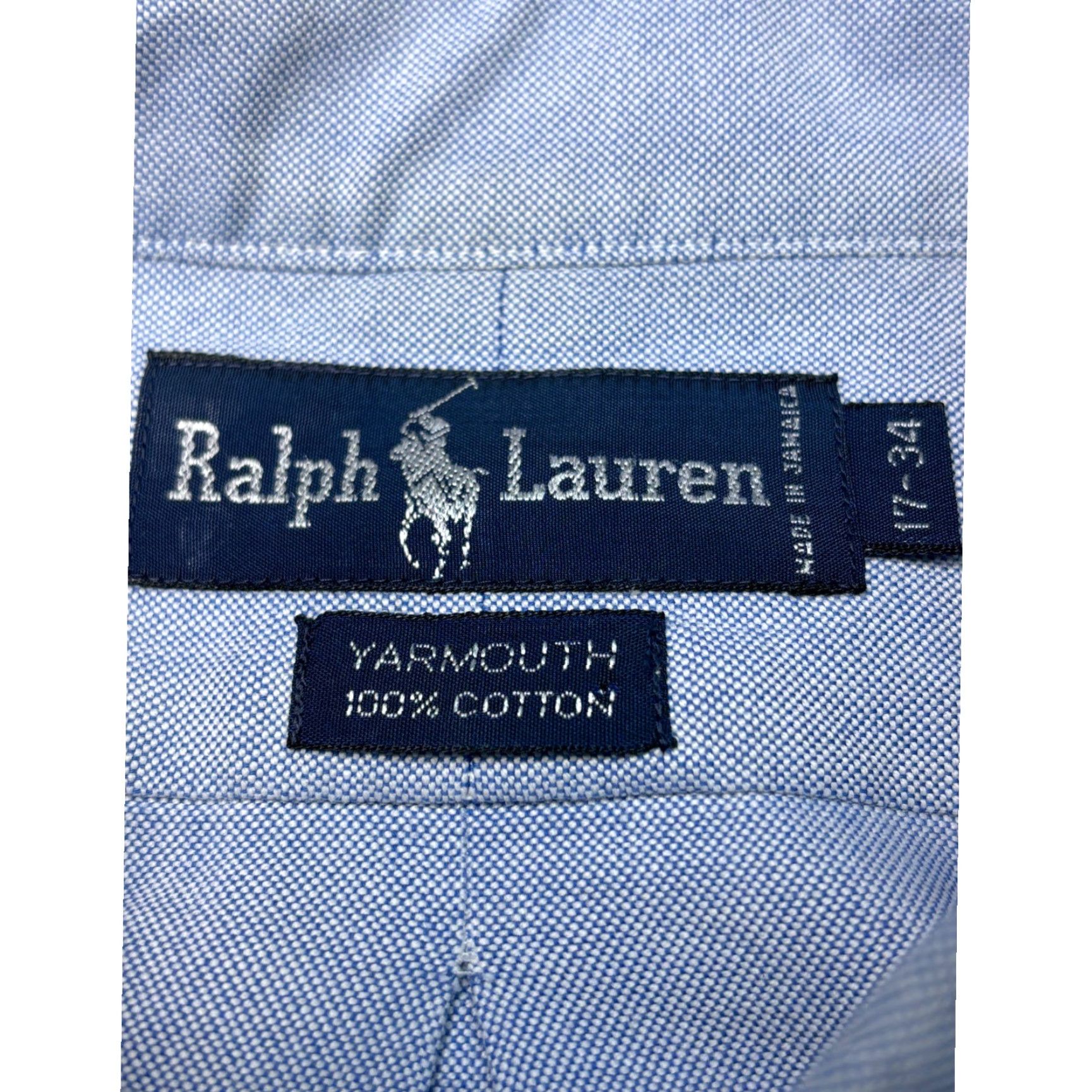 Ralph Lauren Ralph Lauren Mens Button-Down Long Sleeve Dress Shirt Blue Yarmouth Cotton Size 46R - 4 Thumbnail