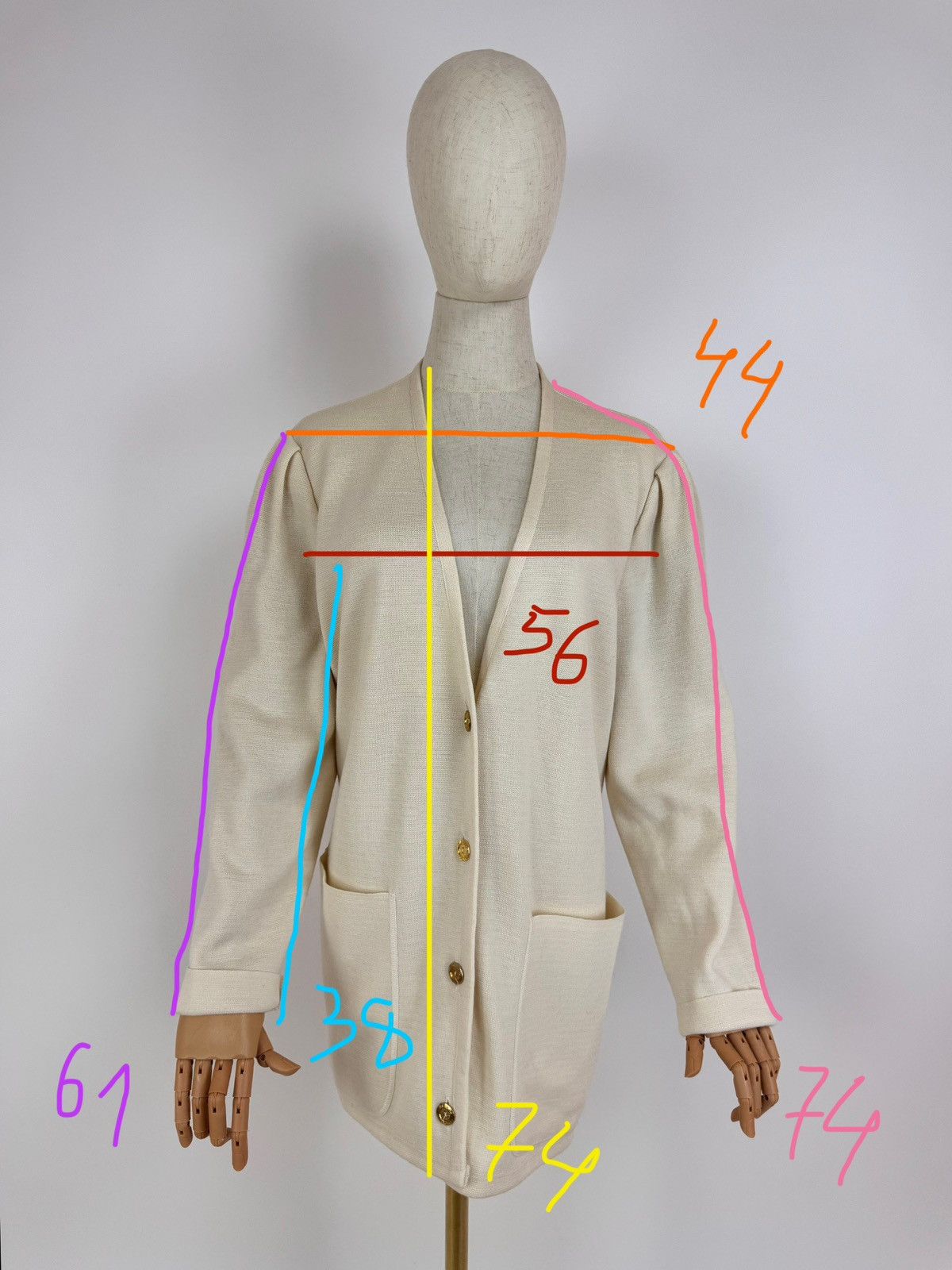 Designer × Vintage Devernois Vintage French Wool Gardigan Old Money Preppy Size XXL / US 16-18 / IT 52-54 - 10 Thumbnail