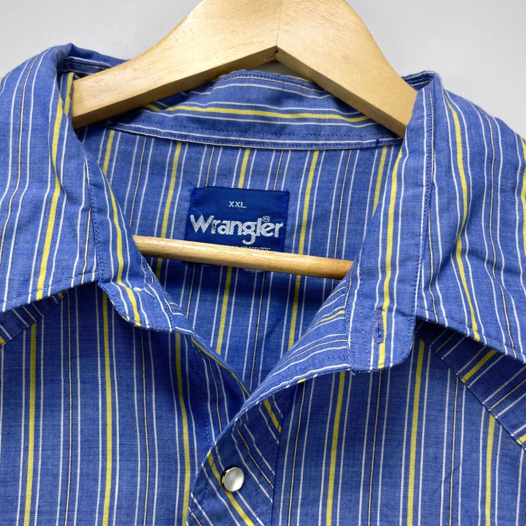 Wrangler VINTAGE Wrangler Western Striped Pearl Snap Button Long Sleeve Shirt 2XL Size US XXL / EU 58 / 5 - 4 Thumbnail