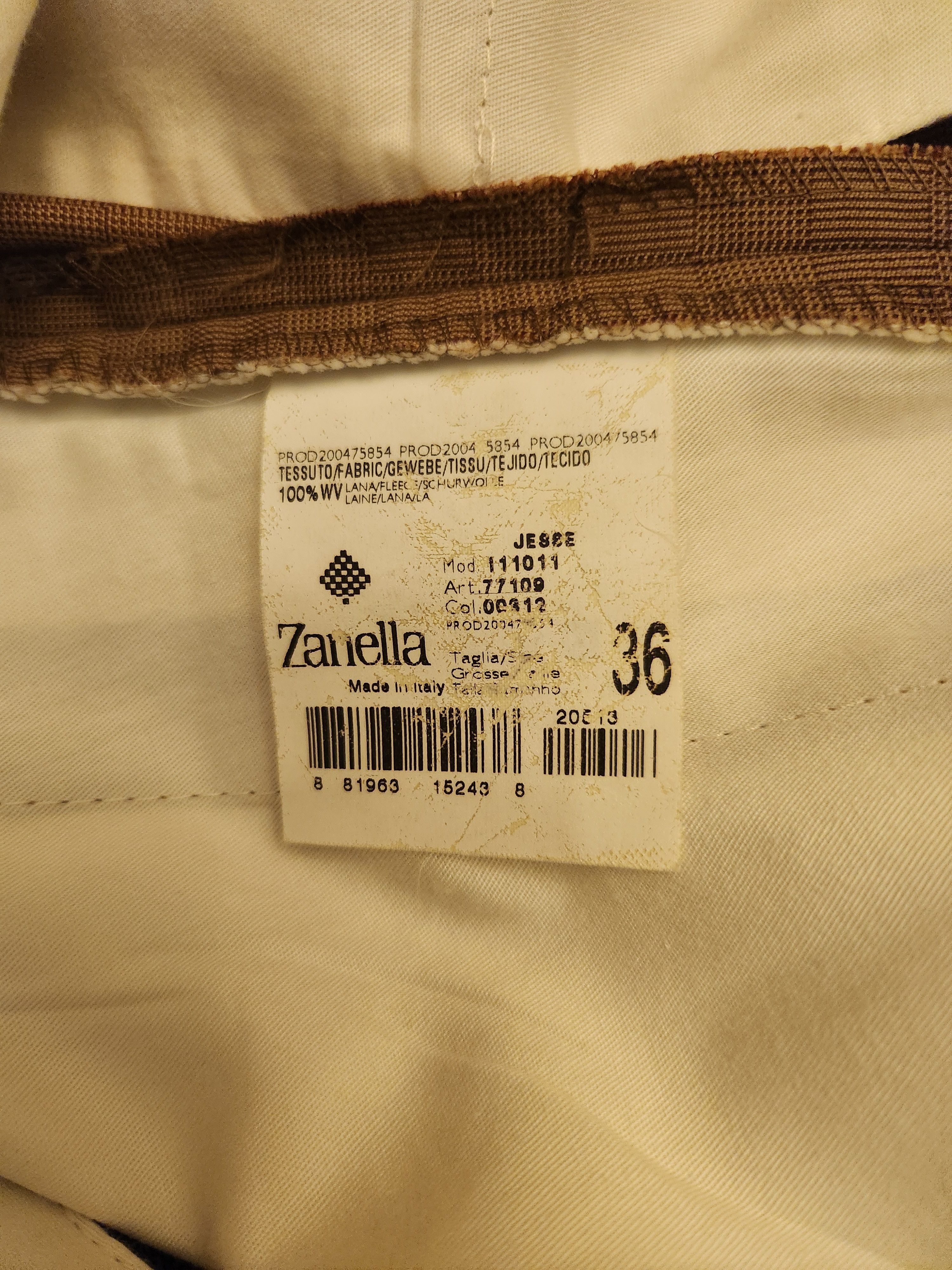 Zanella 100% Wool Pleated Front Windowpane Designed Dress Pants Size US 36 / EU 52 - 4 Thumbnail
