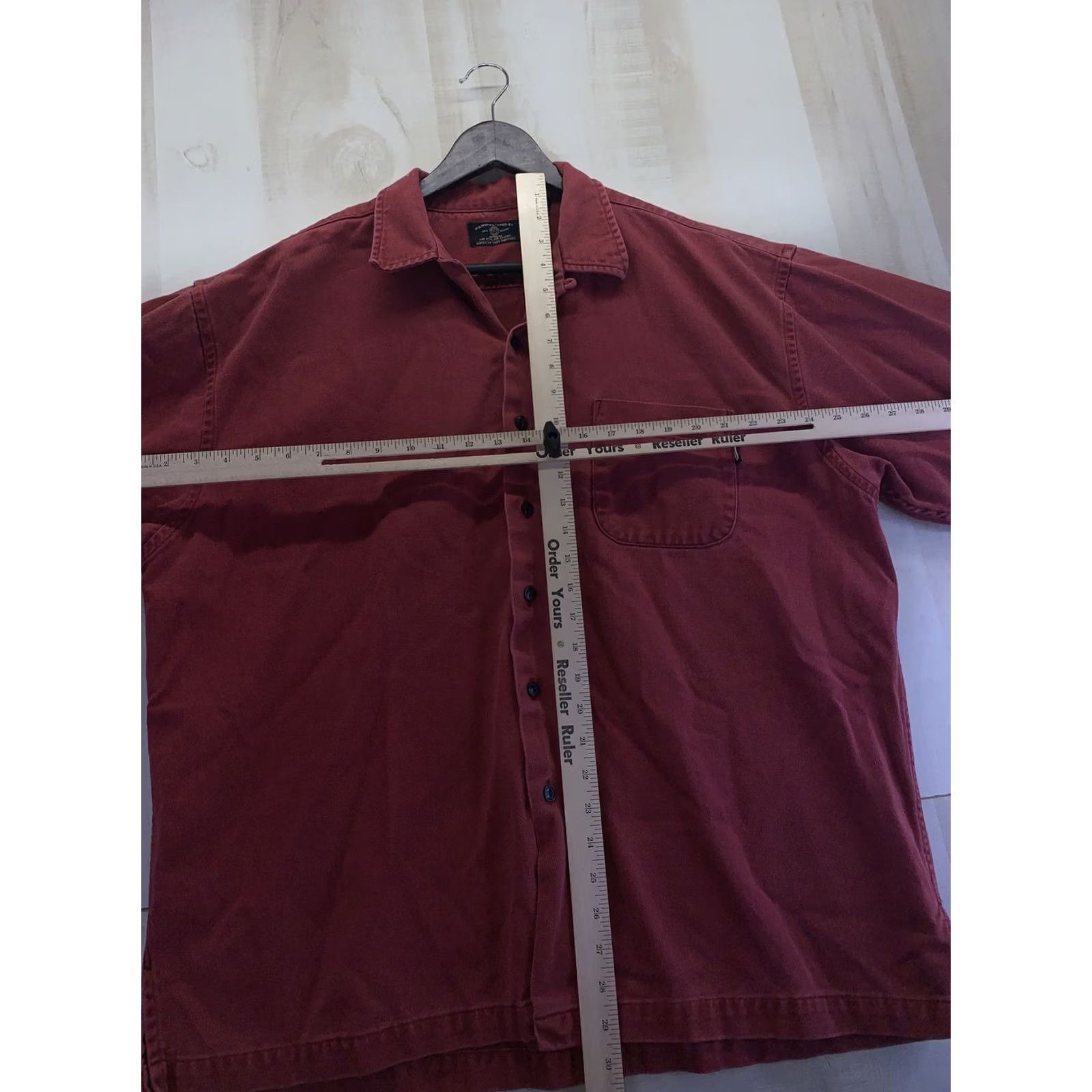 Vintage VINTAGE American Eagle Outfitters Wearhered Red Cotton Button Up Mens L 1980-90s Distressed Size US L / EU 52-54 / 3 - 4 Thumbnail