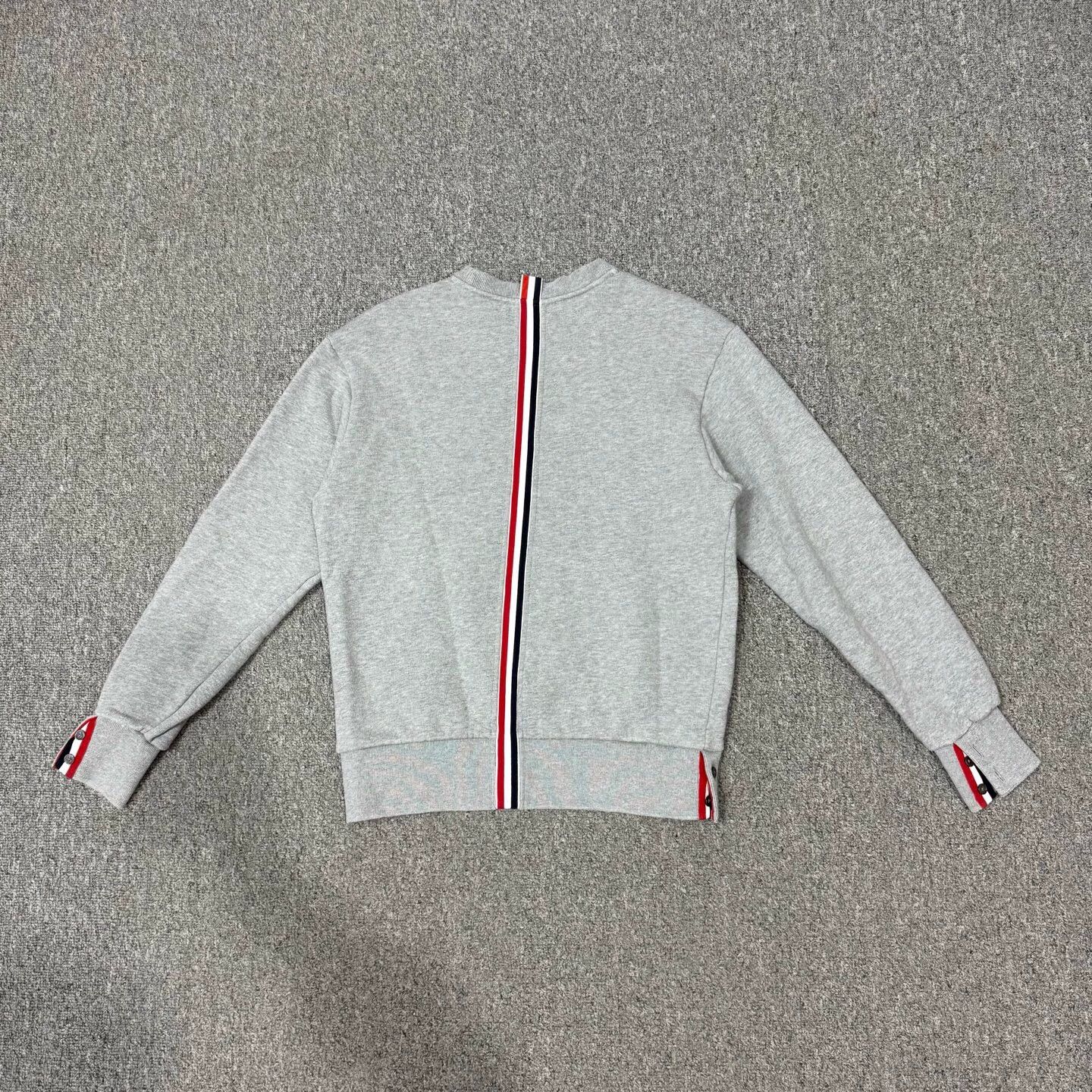 Thom Browne TB gray 40 back color block stripe sweatshirt Size S / US 4 / IT 40 - 2 Thumbnail