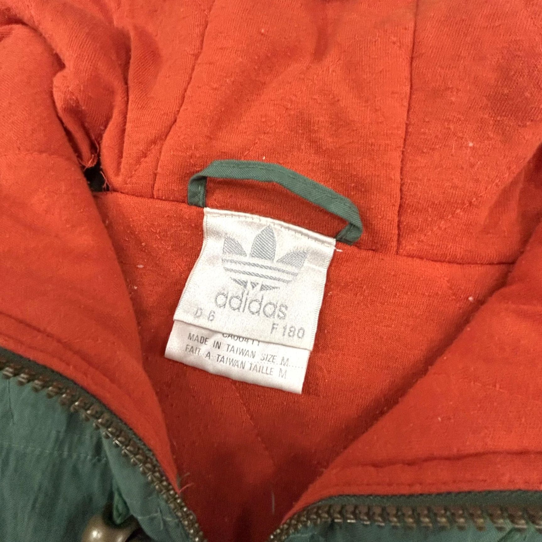 Adidas VINTAGE adidas Jacket Mens M Green Orange Hooded Full Zip Trefoil Lined 80s Size US M / EU 48-50 / 2 - 5 Thumbnail