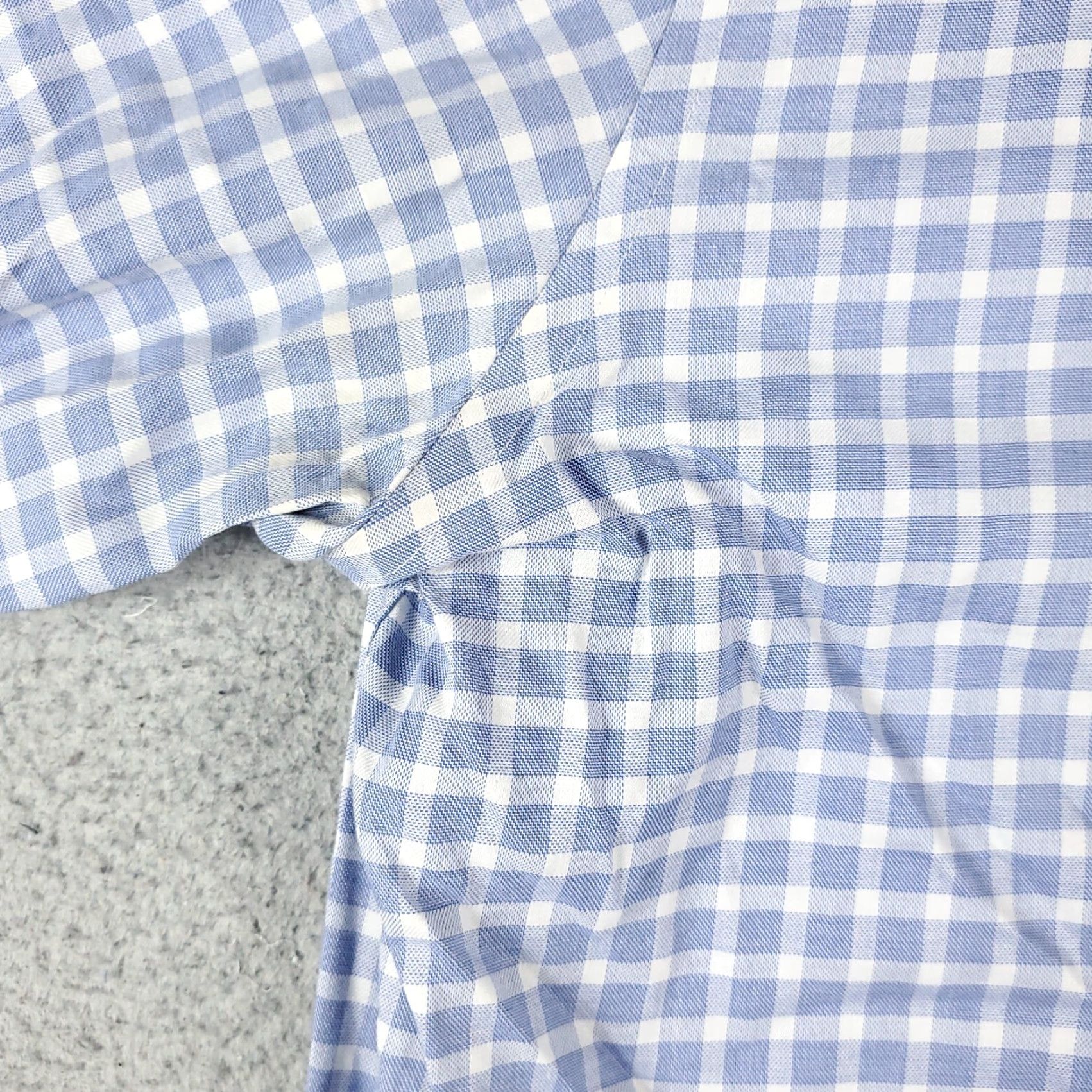 Tommy Hilfiger Tommy Hilfiger Dress Shirt Mens 16.5 Blue Check Long Sleeve Button-Down Regular Fit Size 42R - 3 Thumbnail