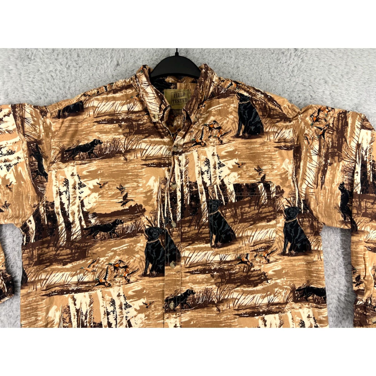 Alife Outdoor Life Shirt Mens Large Beige Button-Up Short Sleeve Cotton Camouflage Duck Hunting Casual 90s Theme Mens Size US L / EU 52-54 / 3 - 4 Thumbnail