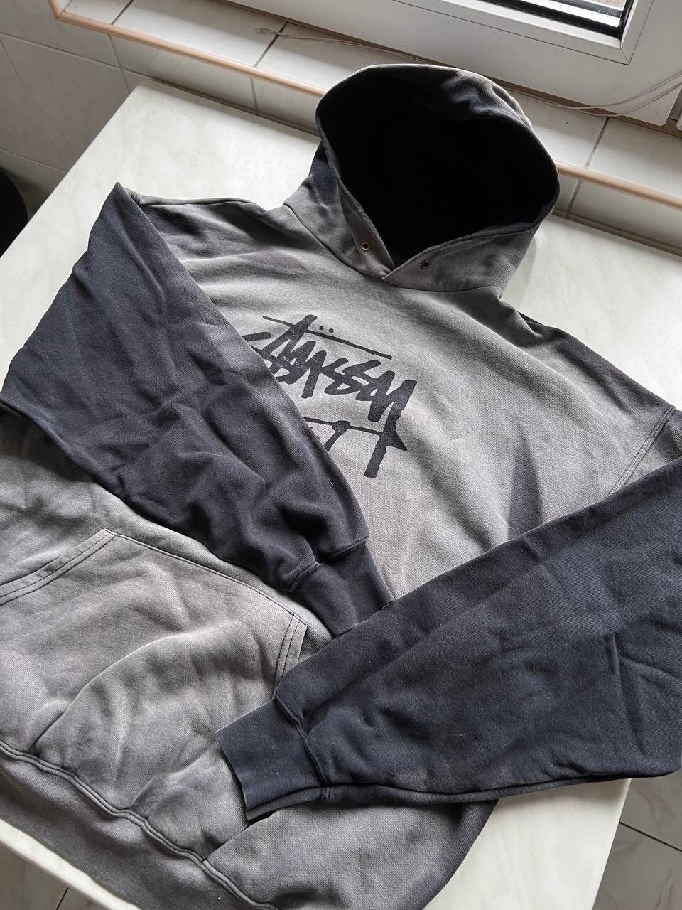 Stussy × Vintage Vintage Stussy Custom Sun Faded Hoodie Y2K OG Navy Gray Size US L / EU 52-54 / 3 - 5 Thumbnail