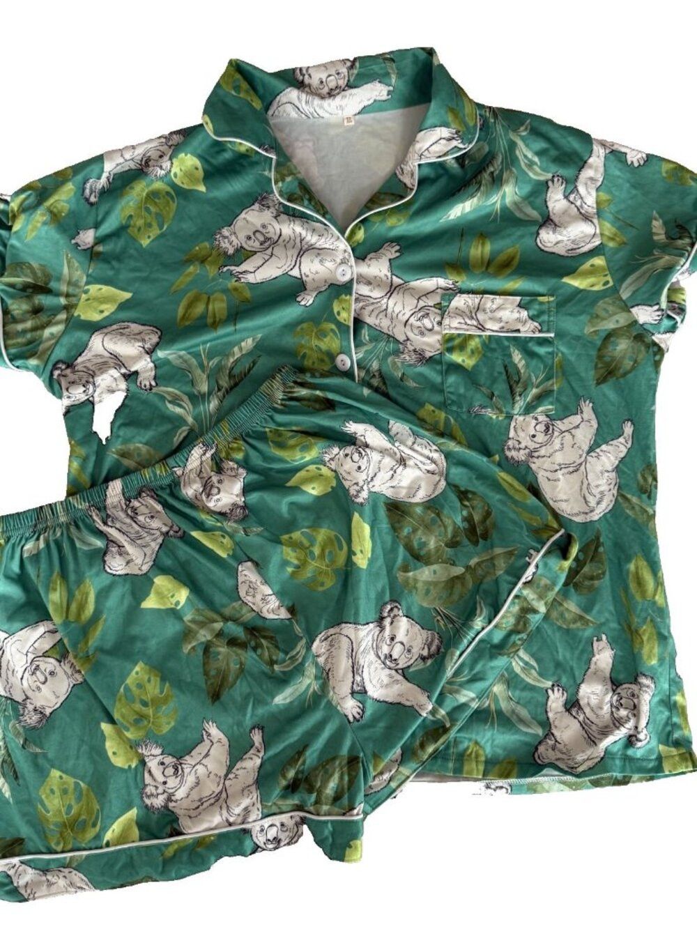 The Unbranded Brand Women’s XL Koala Pajama Set – Yellow & Green – 2 Piece Slee Size XL / US 12-14 / IT 48-50 - 1 Thumbnail