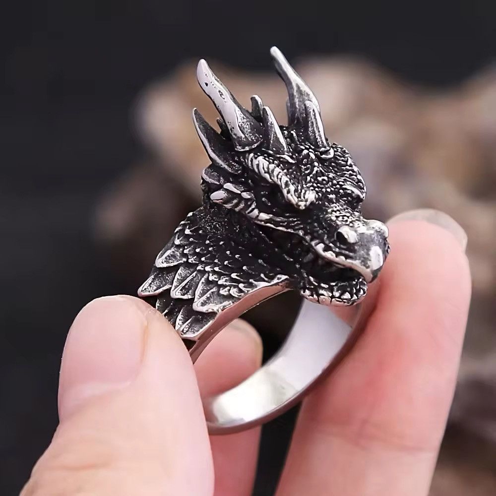 Jewelry × Vintage Vintage Goth Dragon Ring Size ONE SIZE - 1 Thumbnail