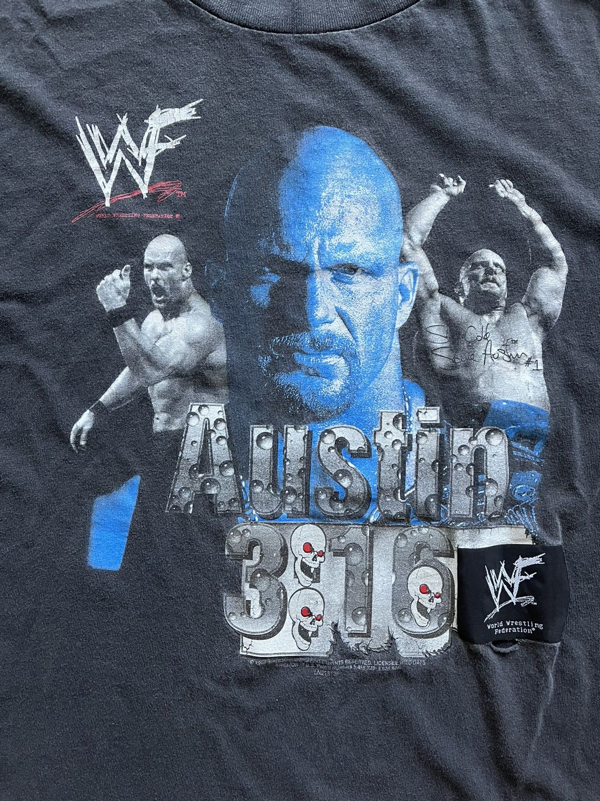 Vintage Vintage 90s Stone Cold Steve Austin WWF Wrestling T Shirt Size US XL / EU 56 / 4 - 3 Thumbnail