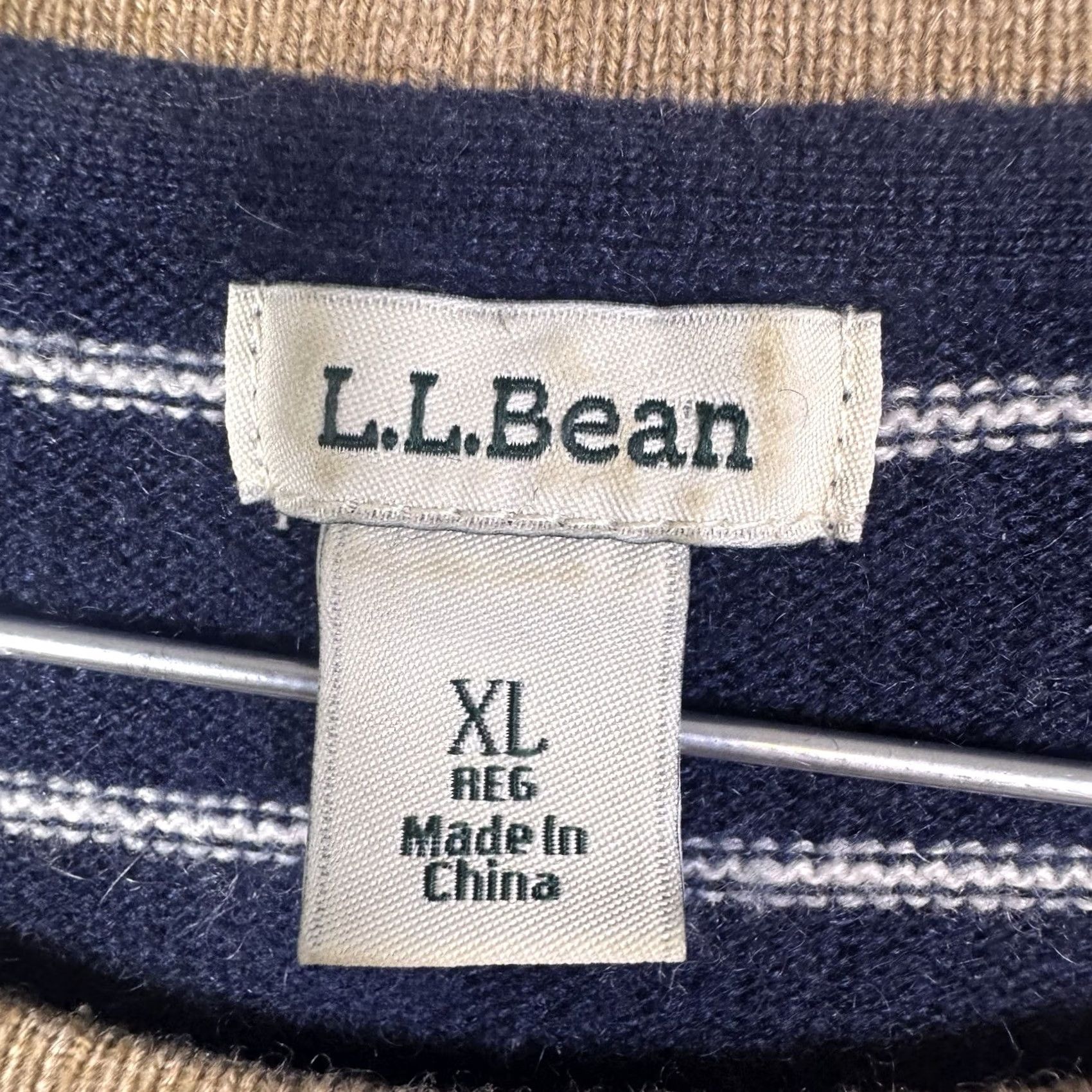 Vintage LL Bean Cashmere Sweater Women's XL Pullover Knit Classic Crewneck Stripe 515166 Size XL / US 12-14 / IT 48-50 - 5 Thumbnail