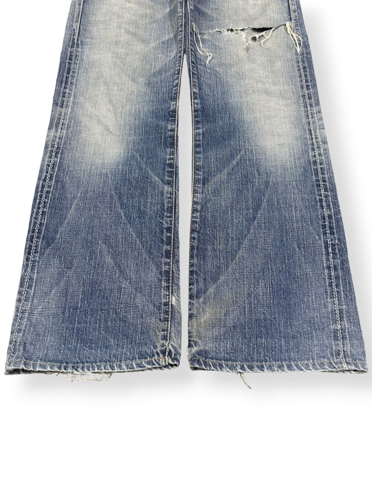 Junya Watanabe Vintage Johnbull Selvedge Whisker Loose Fit Distressed Jeans Size US 31 - 7 Thumbnail