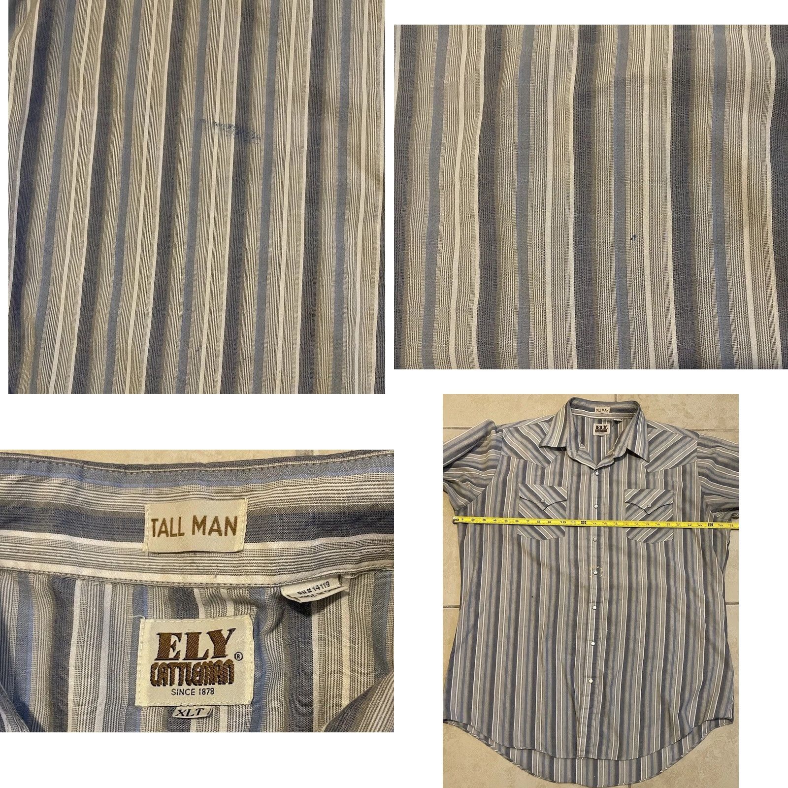 Vintage VINTAGE Brushpopper Shirt XL Blue Button-Up Long Sleeve Pearl Snap 70s 80s Retro Southwestern Cowboys | Mens Size US XL / EU 56 / 4 - 10 Thumbnail