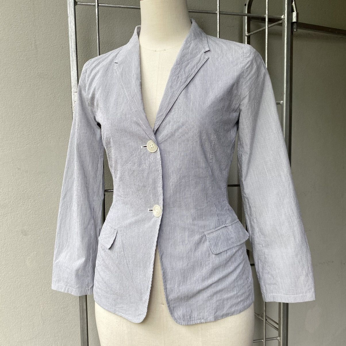 Jil Sander JIL SANDER Light Gray Blazer with Two Buttons Size M / US 6-8 / IT 42-44 - 20 Thumbnail
