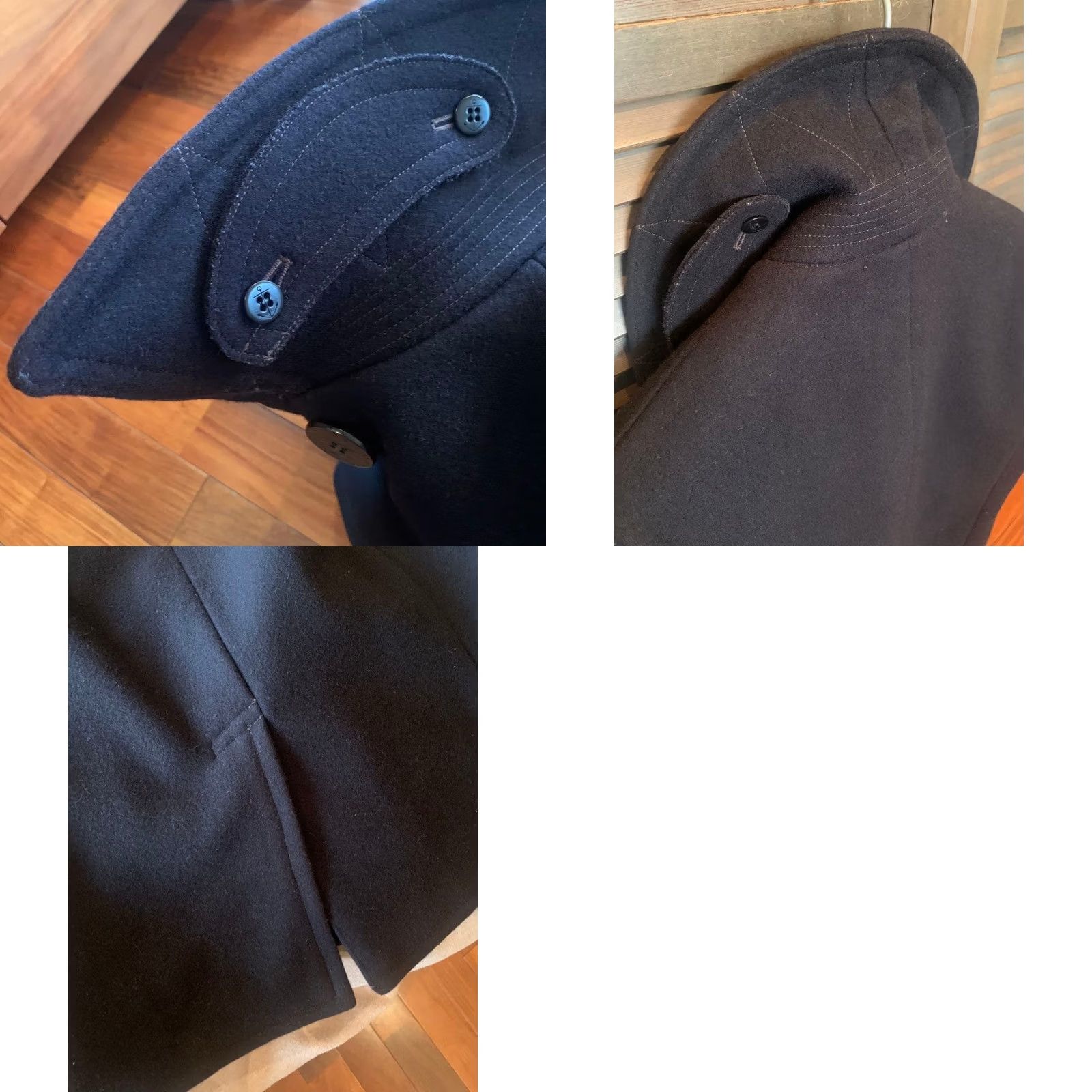 Vintage REAL McCOY'S Wool Pea Coat Jacket Men 38 Navy 13 Star Button Size US XXS / EU 40 - 8 Thumbnail
