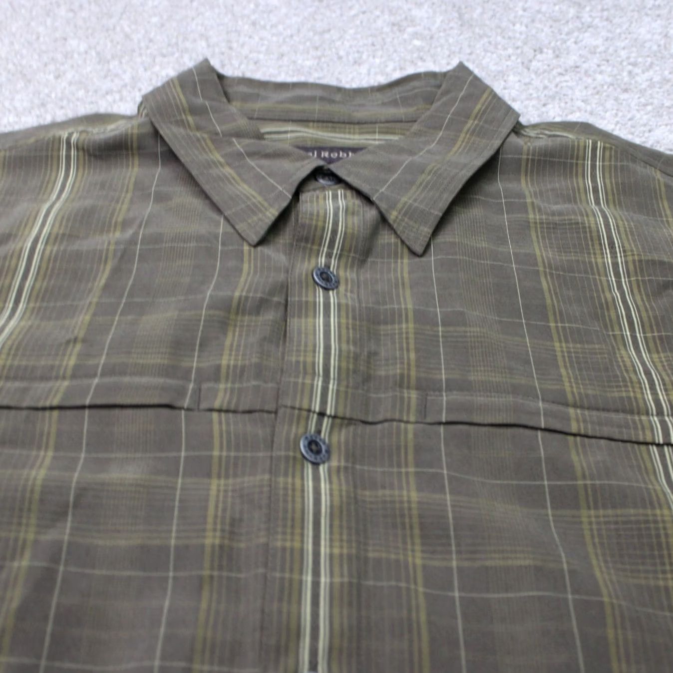 Royal Robbins Royal Robbins Shirt Mens Large Green Modal Rayon/Polyester Blend Long Sleeve Button-Up Collared Pocketed Plaid 83% Modal 17% Polyester Size US L / EU 52-54 / 3 - 5 Thumbnail