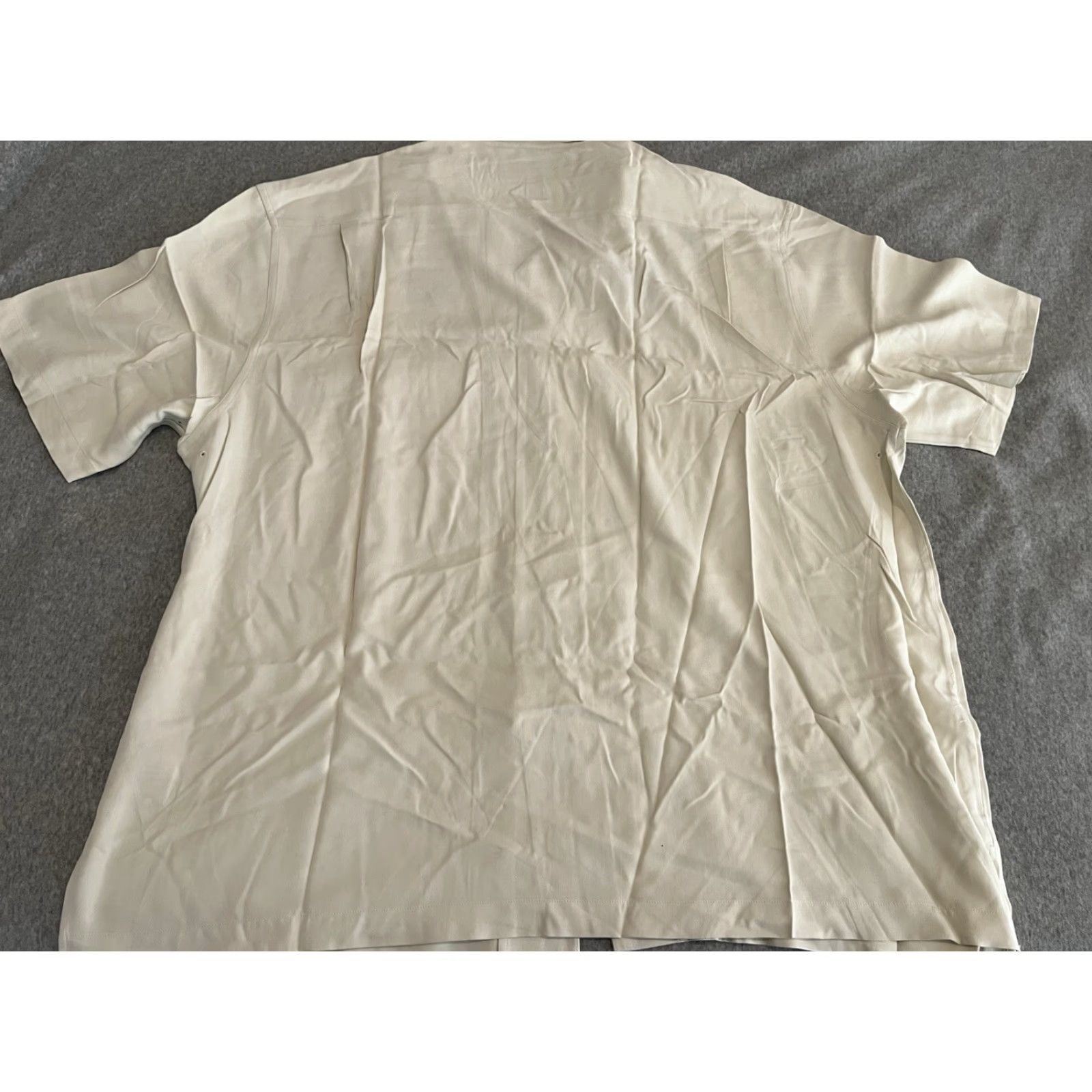 Nat Nast Nat Nast Embroidered Silk Shirt Mens 2XL Ivory Short Sleeve Button-Up Size US XXL / EU 58 / 5 - 4 Thumbnail