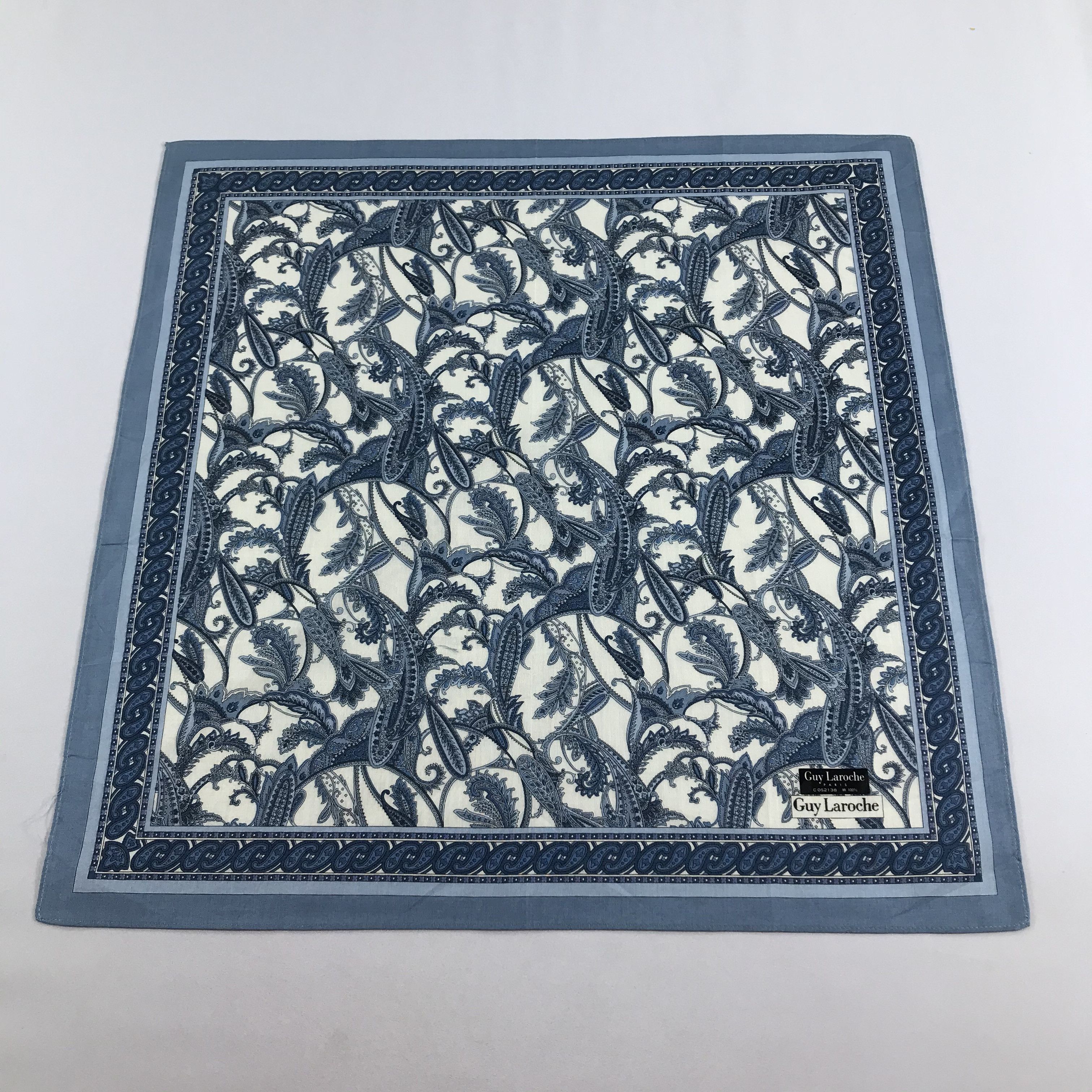 Guy Laroche Guy Laroche Paisley Handkerchief Neckerchief Bandana H939 Size ONE SIZE - 2 Thumbnail