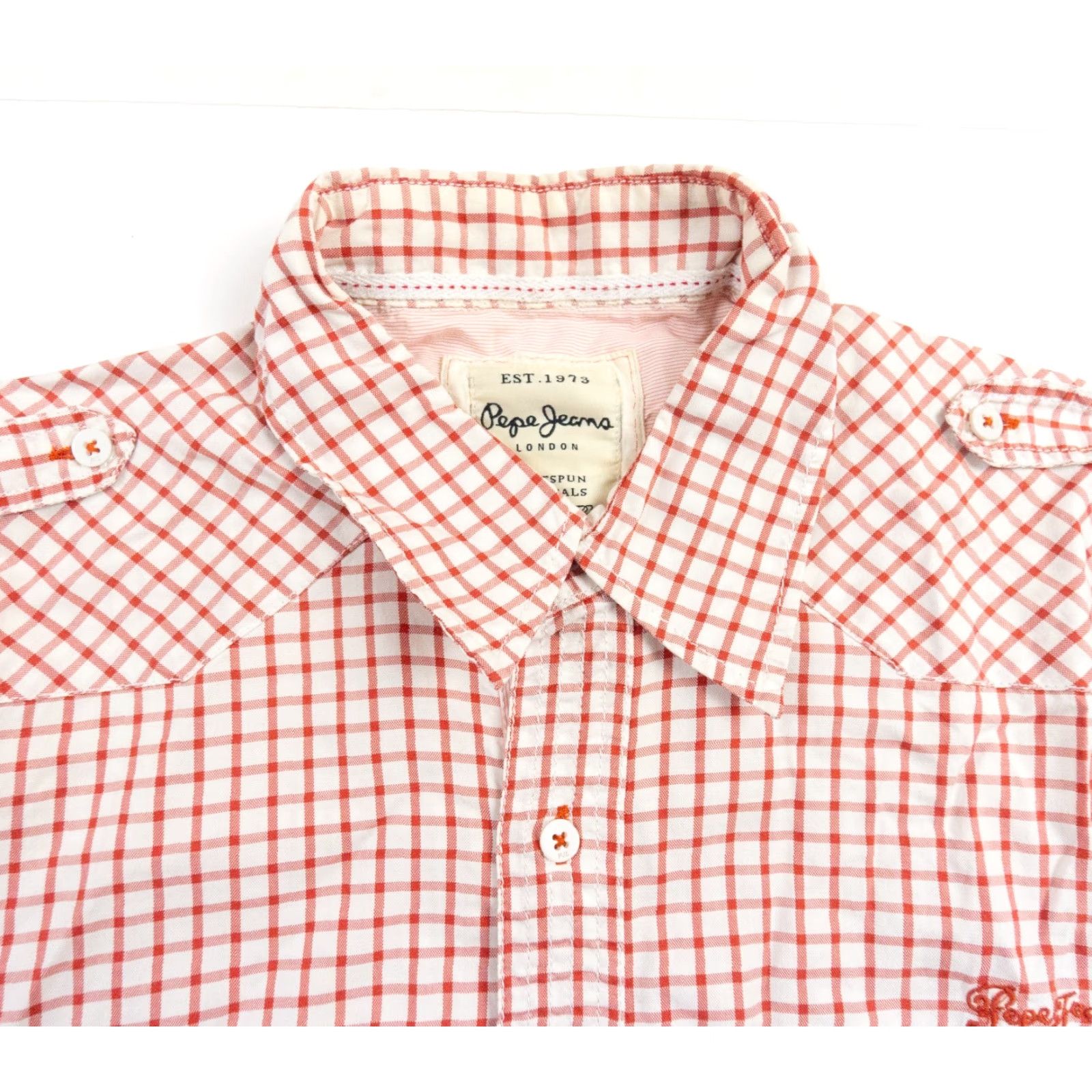 Pepe Jeans Pepe Jeans Shirt Mens Large Red Button Down Roll-Up Sleeve Collared Check Casual Formal Button-Up Mens L Red 90s? (No, avoid 90s) Size US L / EU 52-54 / 3 - 4 Thumbnail