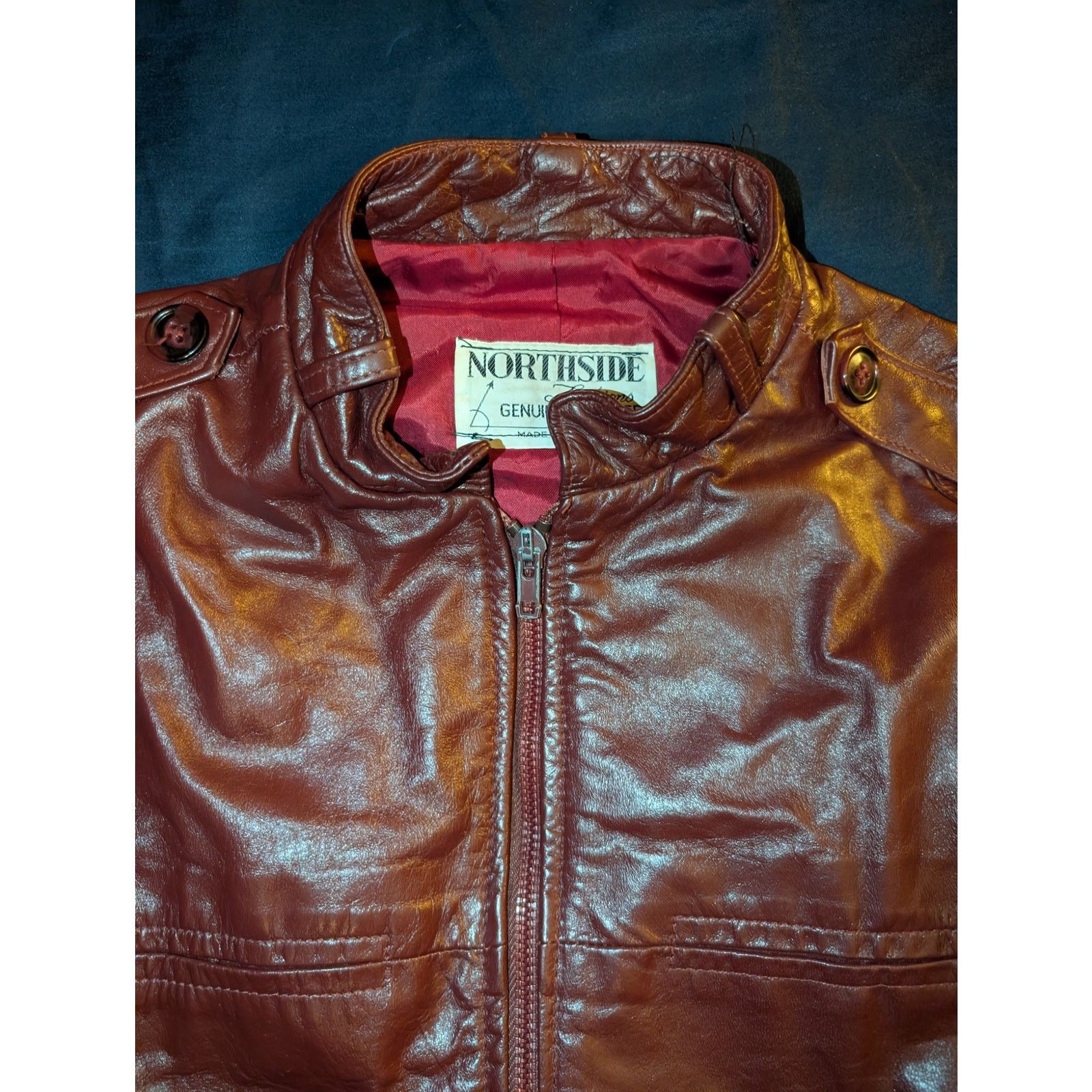 Members Only Vintage Northside Fashions Leather Jacket Women's Small USA Size XS / US 0-2 / IT 36-38 - 2 Thumbnail