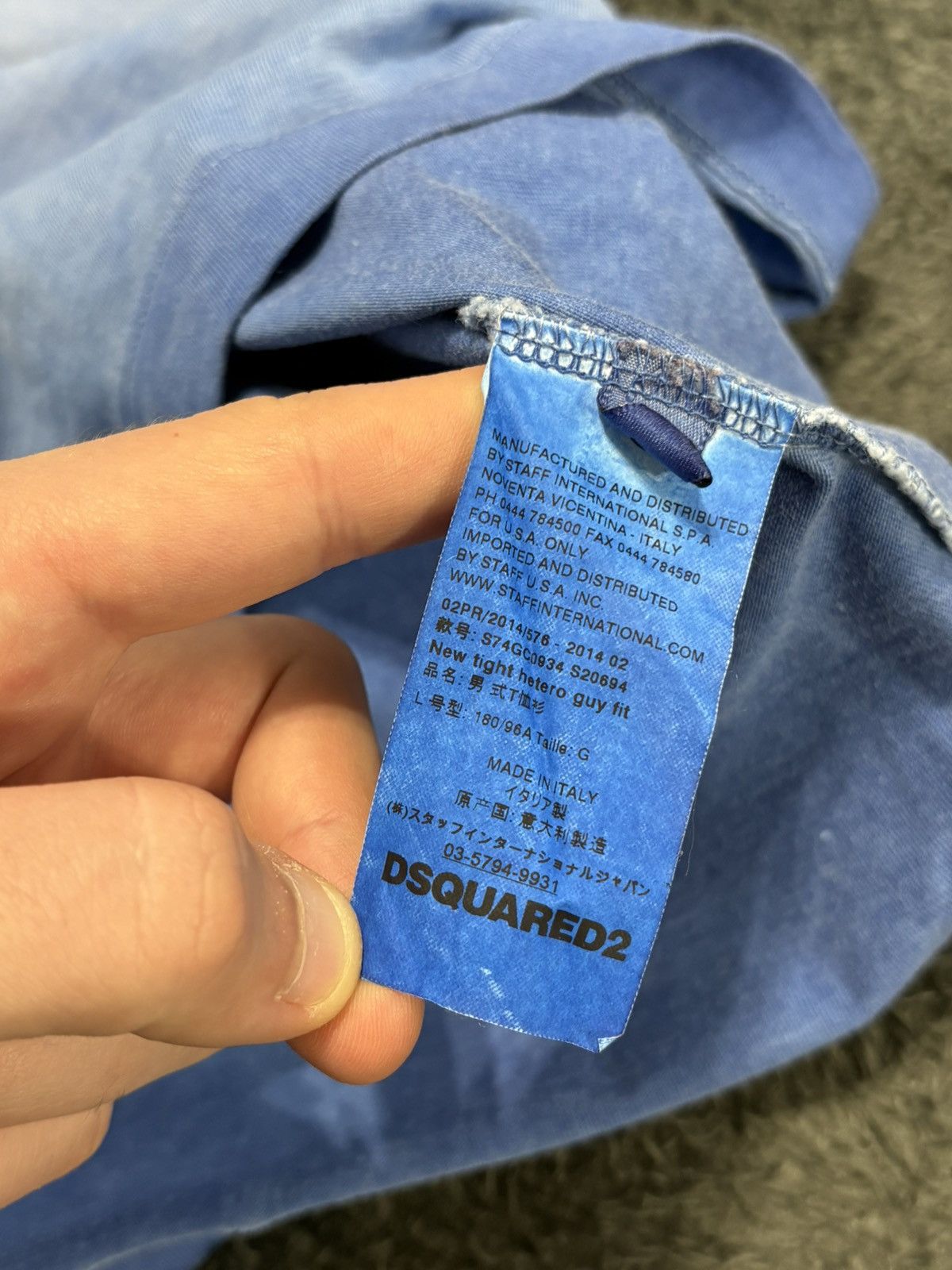 Dsquared2 Dsquared 2 Blue Dyed Faded Washed Style Tee Size US L / EU 52-54 / 3 - 5 Thumbnail