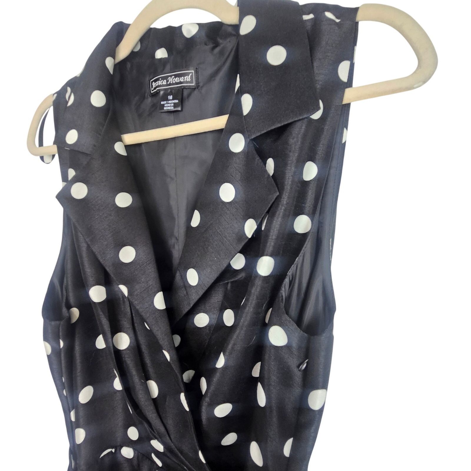Howard Yount Jessica Howard Womens Polka Dot Swing Dress 16 Classic Retro Size XL / US 12-14 / IT 48-50 - 5 Thumbnail