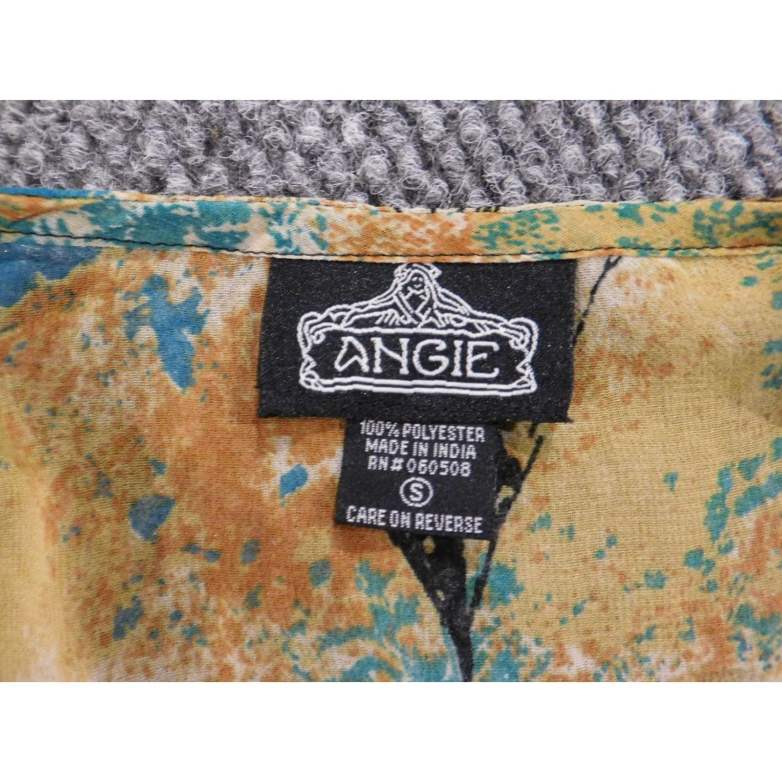Vintage Angie Womens Blouse S floral green pullover round neck casual Size S / US 4 / IT 40 - 5 Thumbnail