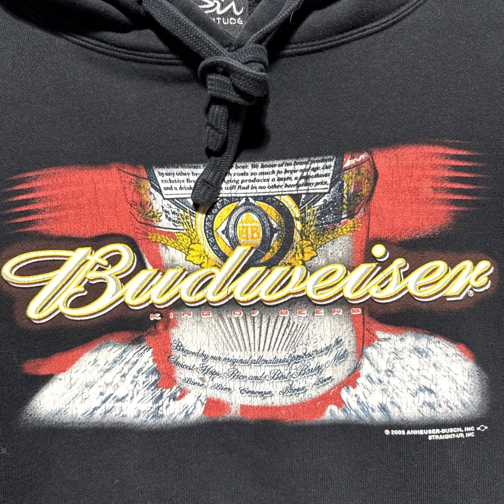 Budweiser VINTAGE Budweiser BeEr Black Pullover Hooded Sweatshirt Men’s Size M Size US M / EU 48-50 / 2 - 2 Thumbnail