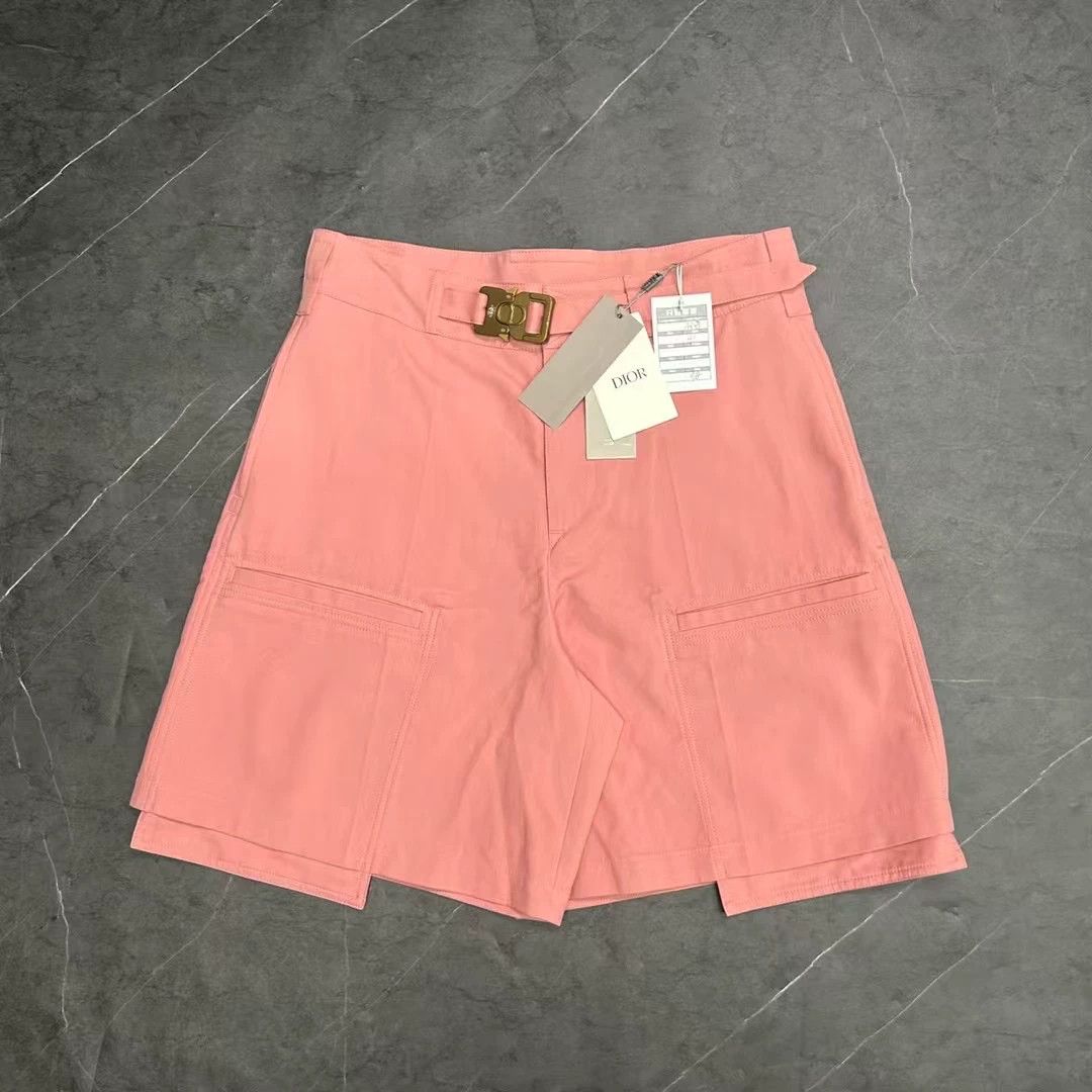 Dior Dior Men's Pink Cotton Satin Cargo Shorts Size US 32 / EU 48 - 1 Thumbnail