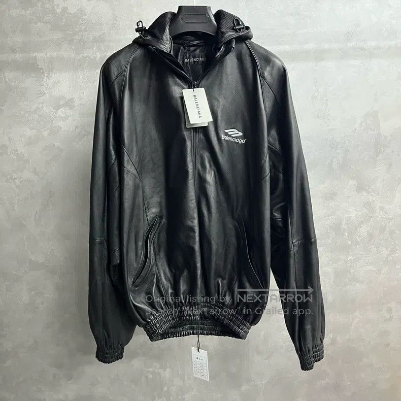 Balenciaga Balenciaga Black Solid Logo Letter Print Hooded Casual Lea Size US M / EU 48-50 / 2 - 1 Thumbnail