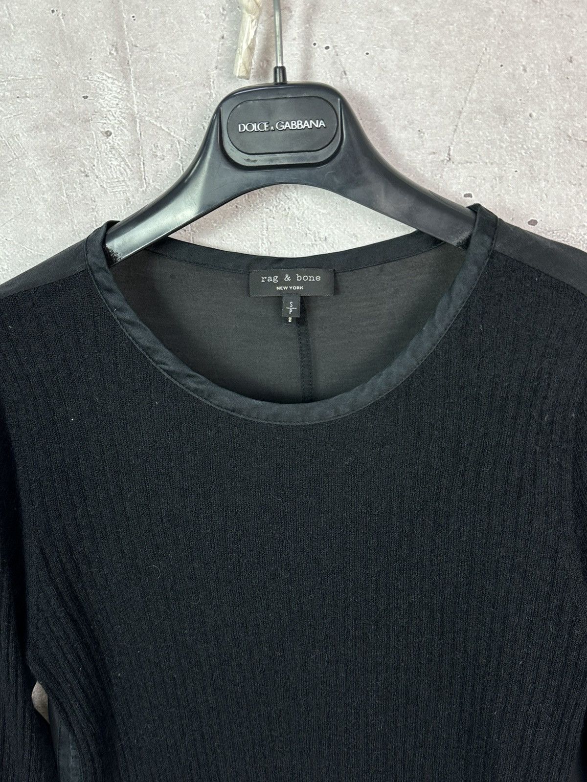 Rag & Bone × Vintage Rag&Bone Wool Silk Blended Black Ribbed Long Sleeve Sweater Size S / US 4 / IT 40 - 5 Thumbnail