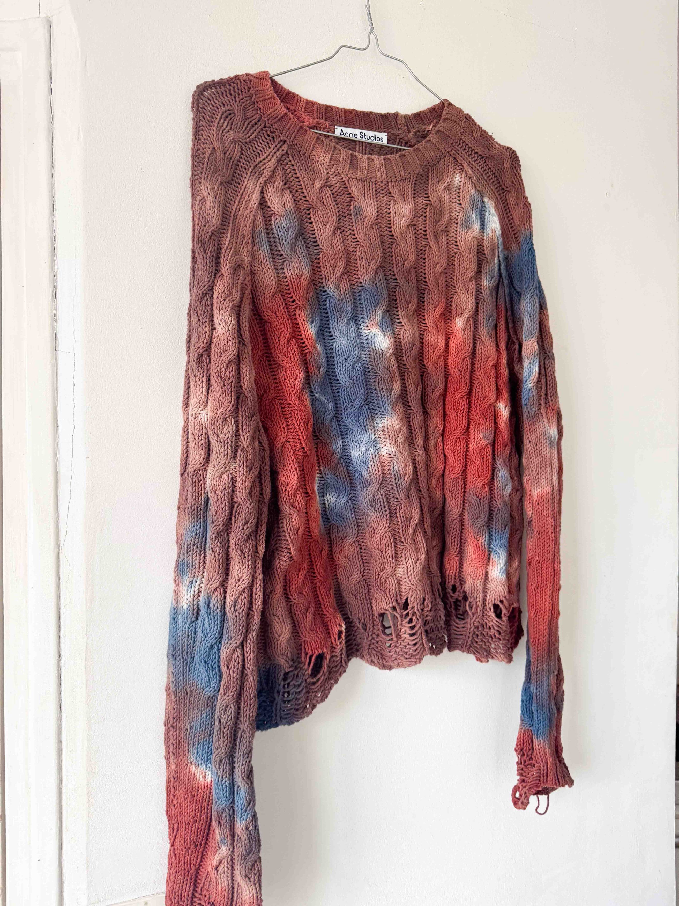 Acne Studios Acne Tie Dye Cable Knit Sweater Size US L / EU 52-54 / 3 - 3 Thumbnail