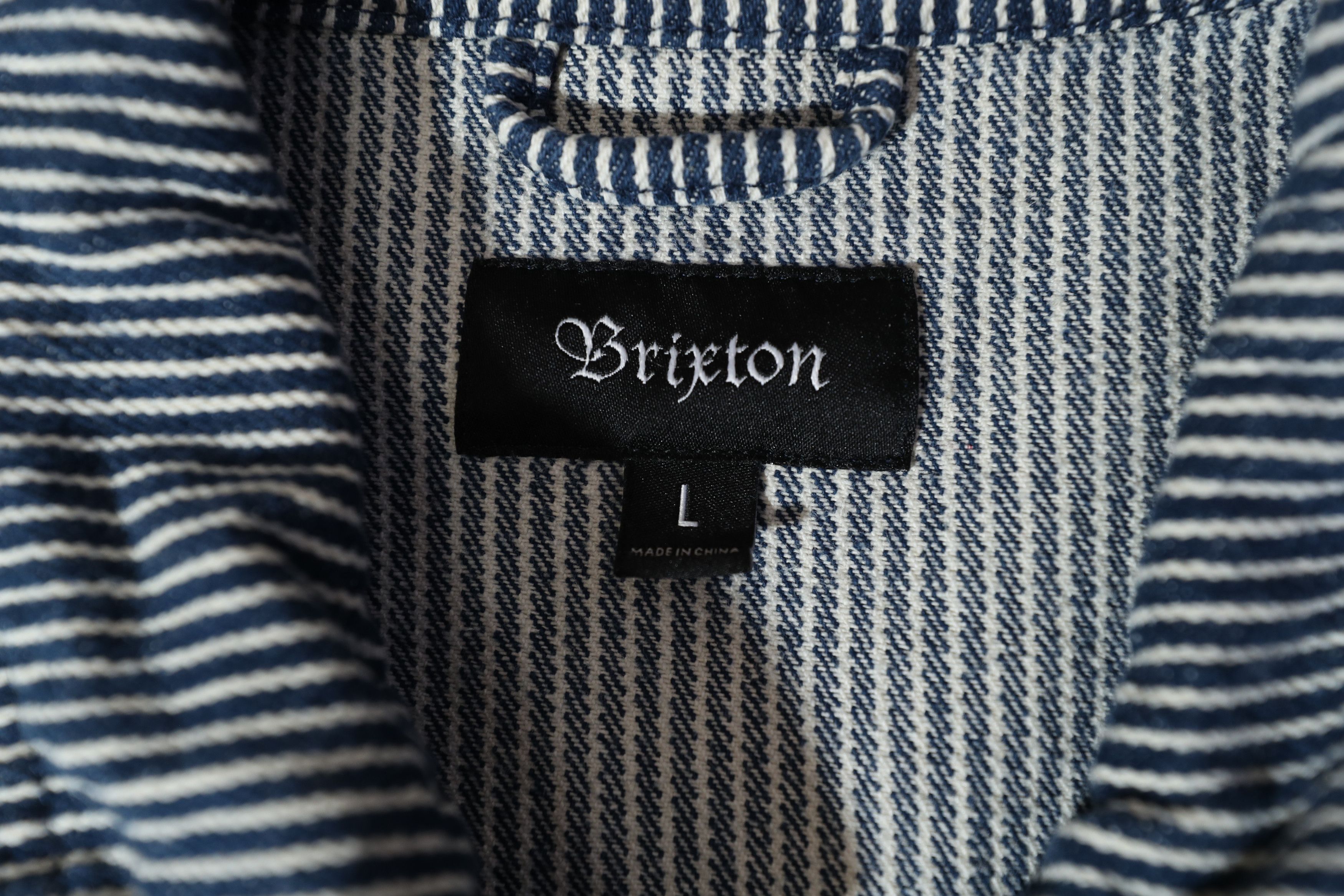 Brixton Brixton Striped Long Sleeve Overshirt (L) Size US L / EU 52-54 / 3 - 12 Thumbnail