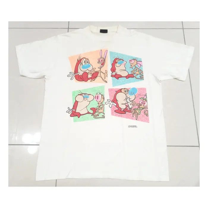 Vintage Vintage single stitch 90s Ren&Stimpy 1991 T Shirt Size US XL / EU 56 / 4 - 2 Thumbnail