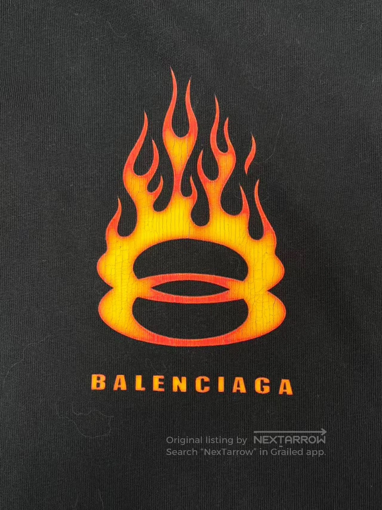 Balenciaga Balenciaga Flame Logo Crewneck Casual T-Shirt. Size US S / EU 44-46 / 1 - 3 Thumbnail