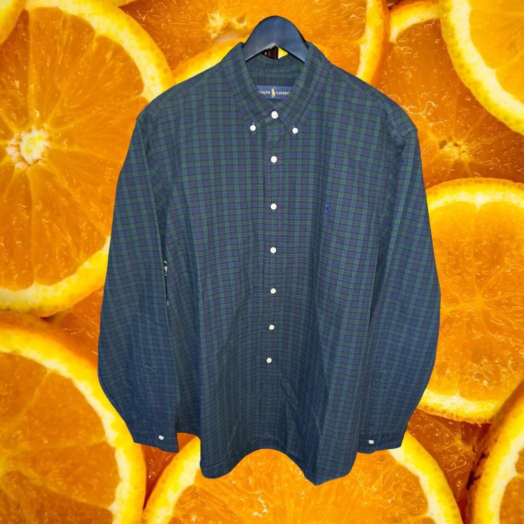 Ralph Lauren Ralph Lauren Plaid Button Up Shirt Green and Blue Size XL Size US XL / EU 56 / 4 - 1 Thumbnail