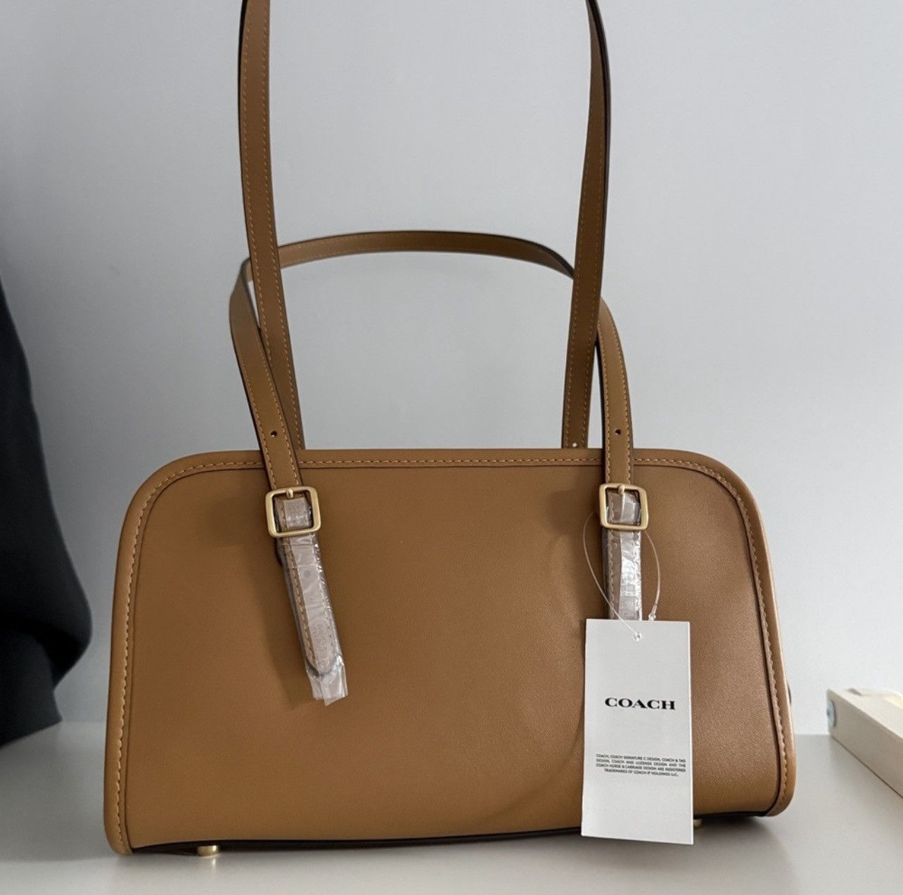Coach × Vintage Coach Vintage Leather Tote Bag Dark Brown With Tag