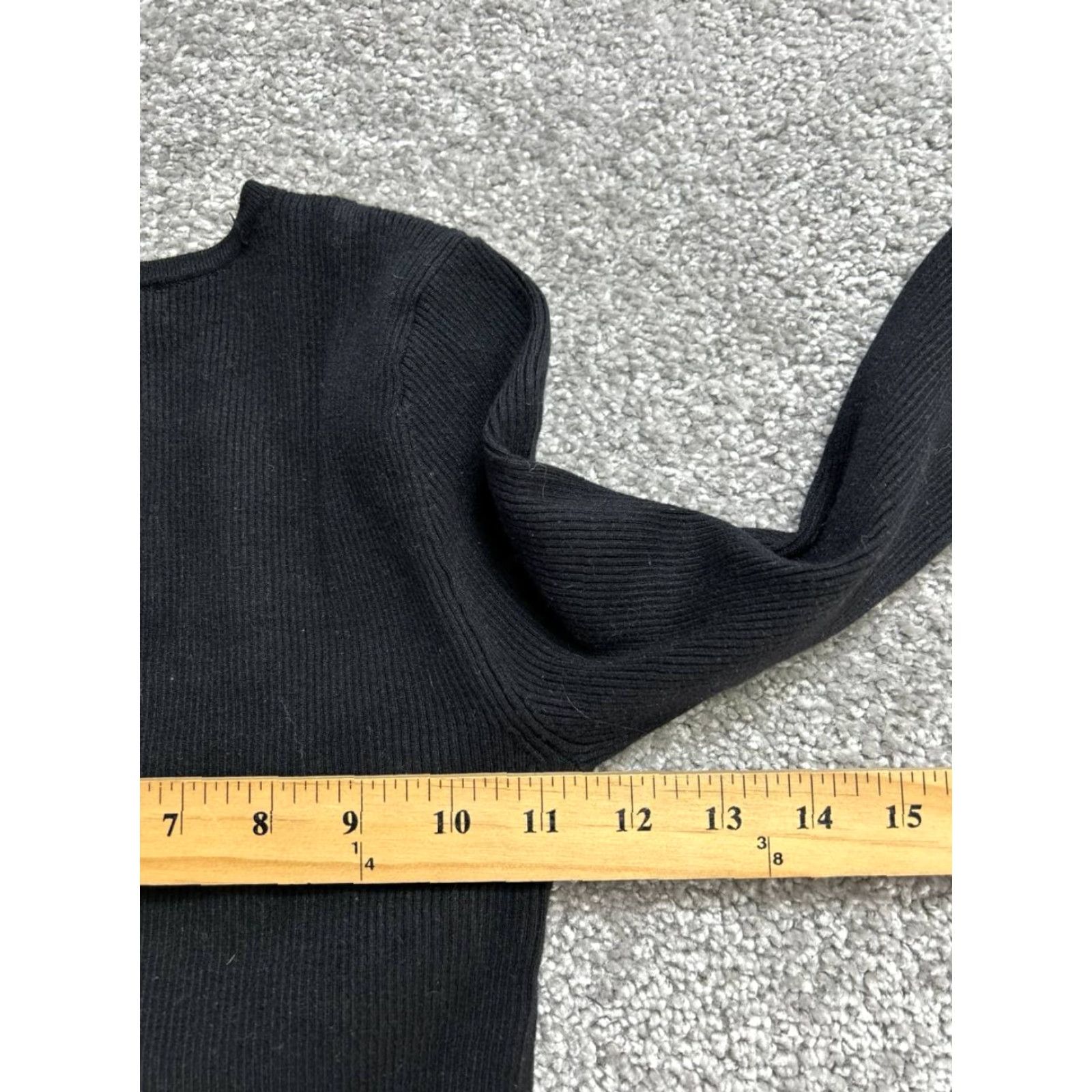 Madewell Madewell Sweater Shirt Womens XS Black Retro Lillie Normcore Square Neck Pullover Knit Viscose Polyester Ribbed Casual Womens Size XS / US 0-2 / IT 36-38 - 7 Thumbnail