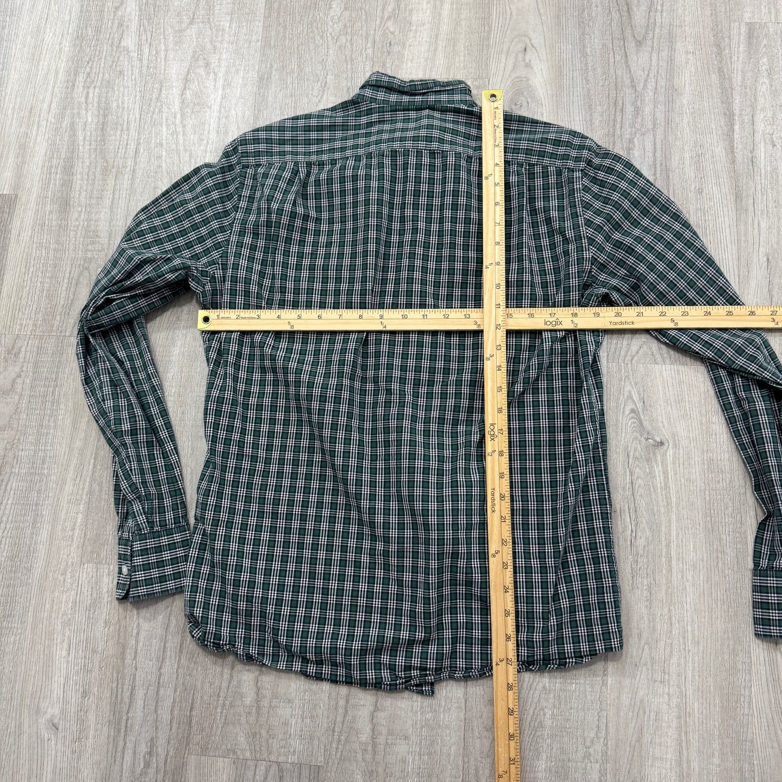 J.Crew J Crew Flex Washed Shirt Men's Medium Green Plaid Check Slim Size US M / EU 48-50 / 2 - 7 Thumbnail