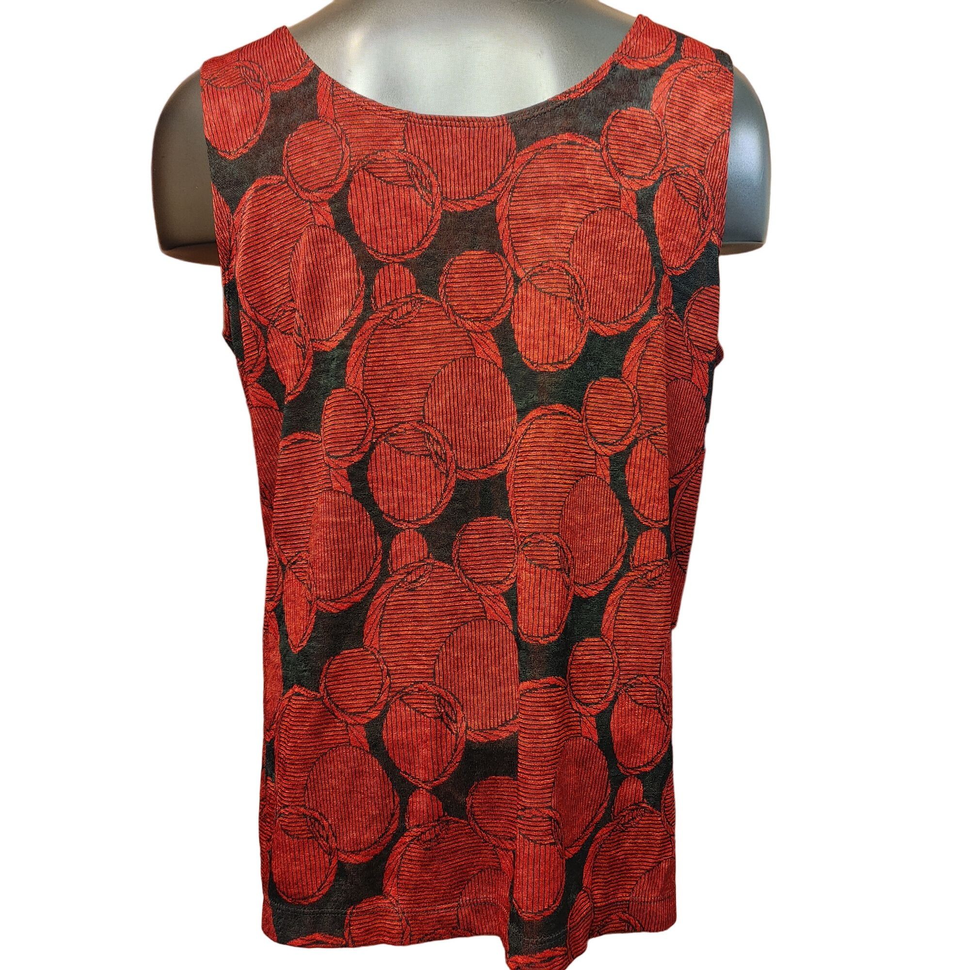 Chicos Chico's Design Women's Red/Black Sleeveless Wool Tank top 3 Size 3XL / US 20-22 - 2 Thumbnail