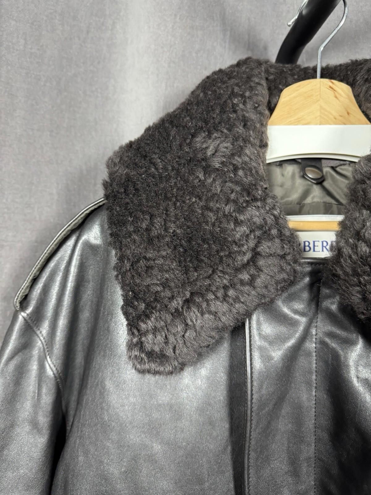 Burberry Burberry Shearling-Collar Long Sleeved Calf Grain Leather Size US L / EU 52-54 / 3 - 3 Thumbnail