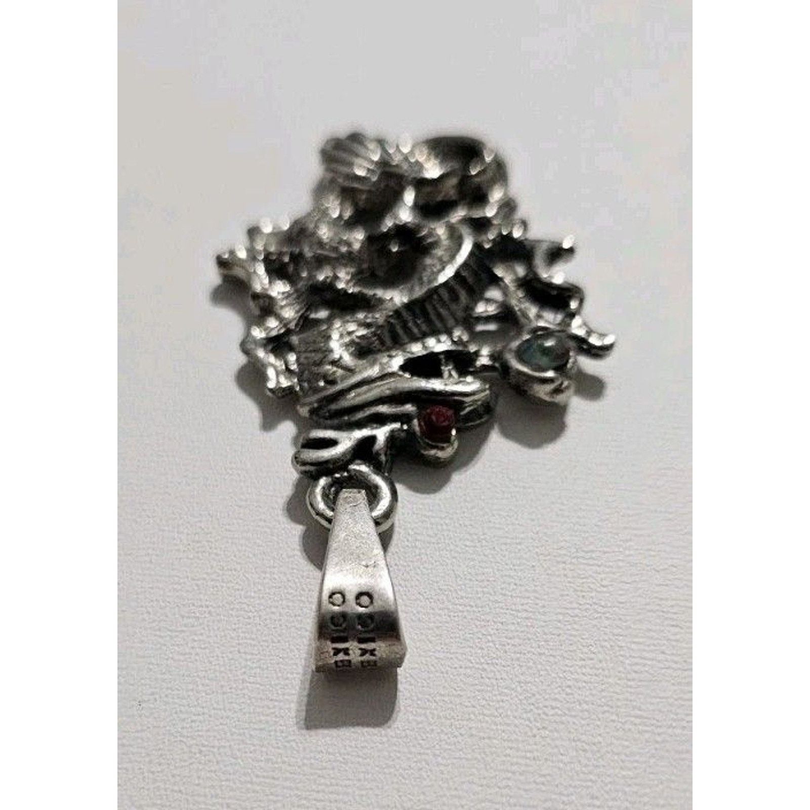 Other Sterling Silver Dragon Pendant Charm 925 With Stones Size ONE SIZE - 5 Thumbnail