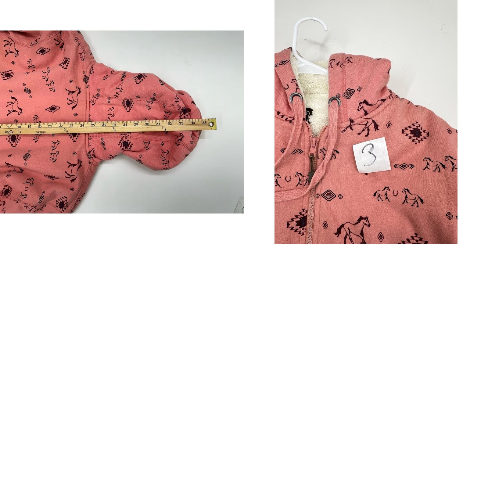 Pinko C.E. Schmidt Womens Jacket Size Medium Pink Horse Zip Up Hooded Sherpa Lined Size M / US 6-8 / IT 42-44 - 9 Thumbnail