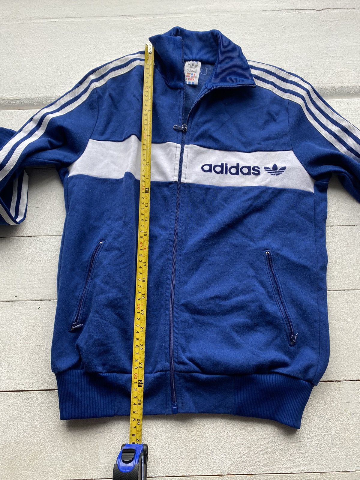 Adidas × Vintage 80s Adidas Yugoslavia Blue Three Stripes Zip Up Sweatshirt Size US S / EU 44-46 / 1 - 5 Thumbnail