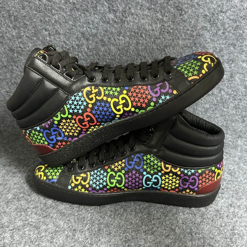Gucci Gucci Ace Psychedelic High-Top Sneakers - Size US 8.5 / EU 41-42 - 7 Thumbnail