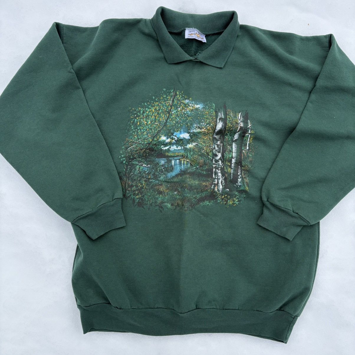 Sears × Vintage Vintage 80s Nature Collared Sweater Sears Size US M / EU 48-50 / 2 - 1 Thumbnail