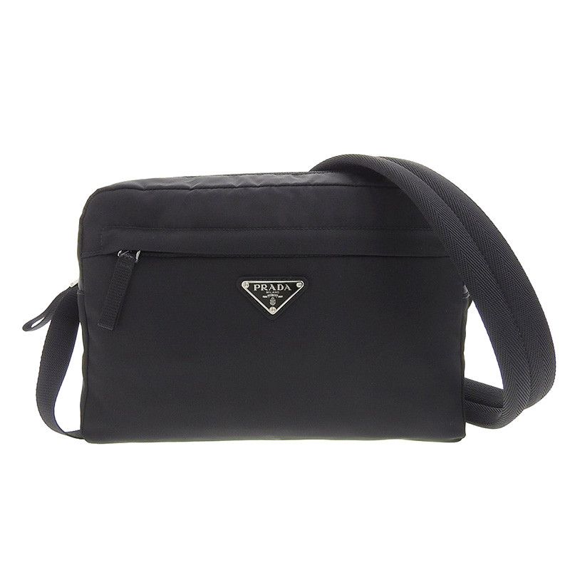 image of Prada Shoulder Bag Diagonal Nylon Black, Women's