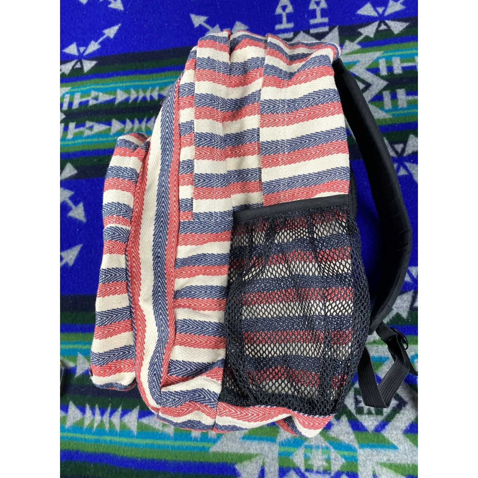 Jansport VINTAGE JanSport Big Student Backpack Red White & Blue Tweed Heavy USA Backpack Men Blue Tweed USA Sports Men's Backpack Size ONE SIZE - 5 Thumbnail